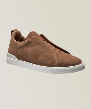 zegna round toe slip on sneakers