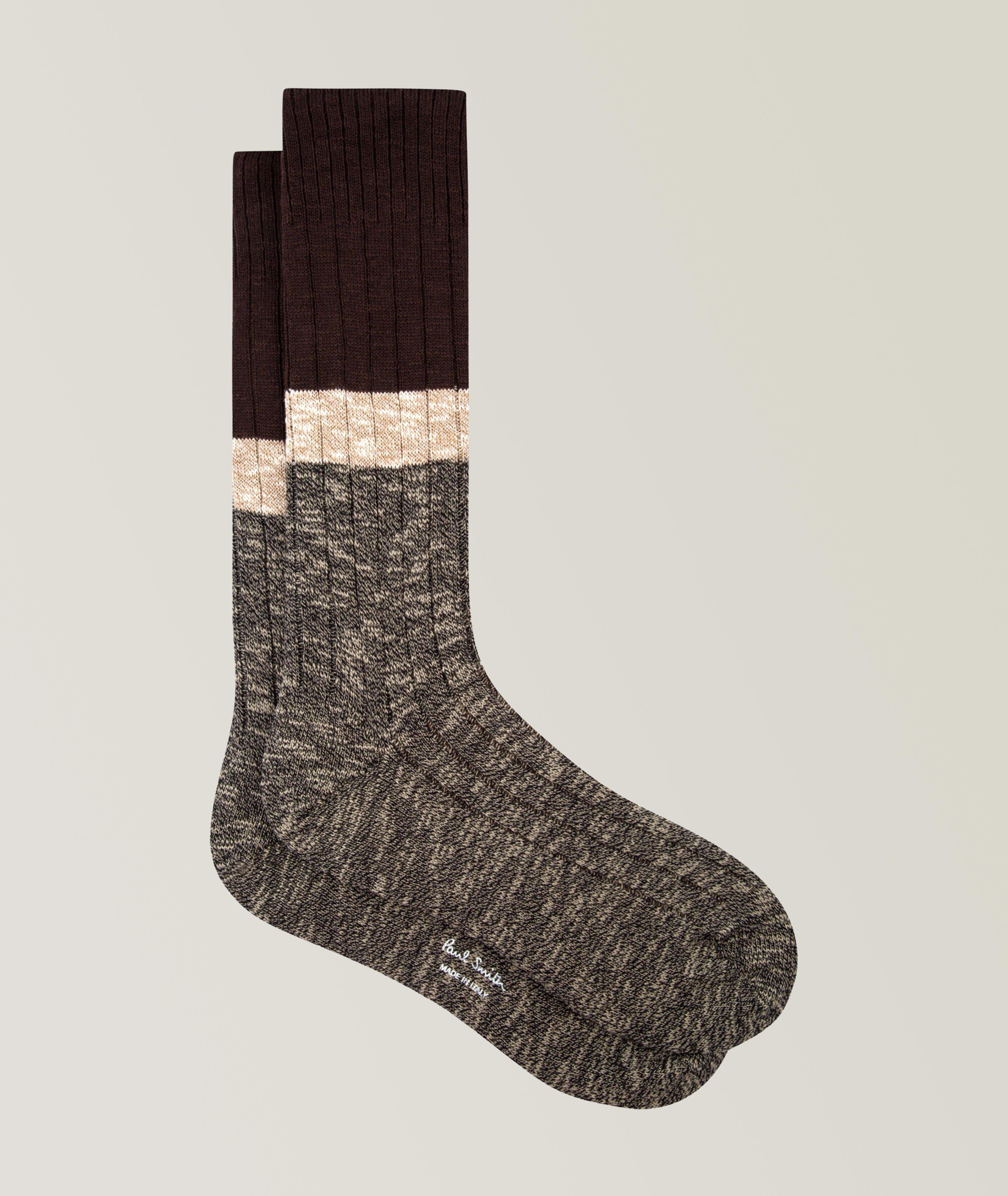 Colourblock Cotton-Blend Socks