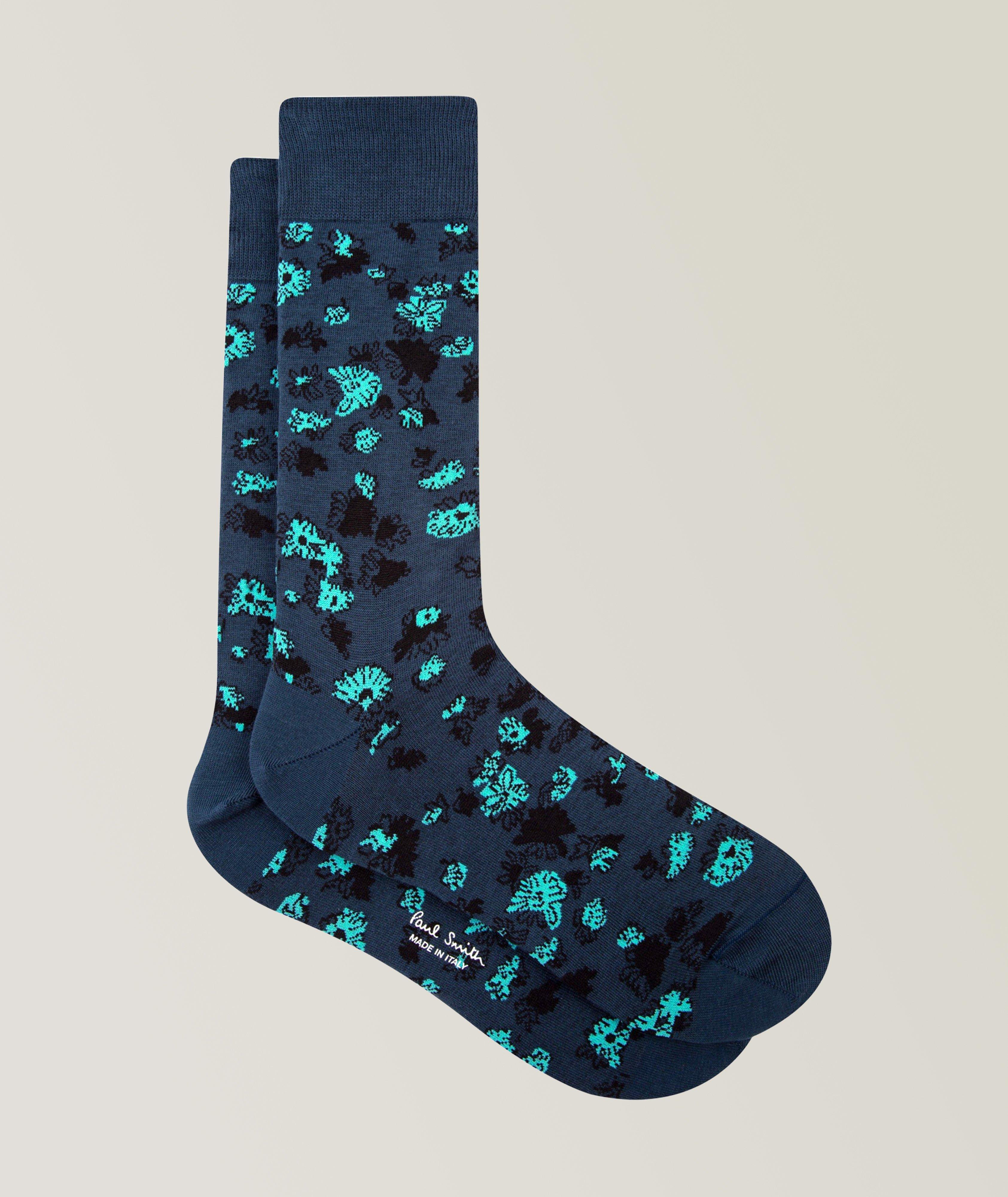Andy Floral Print Cotton-Blend Socks