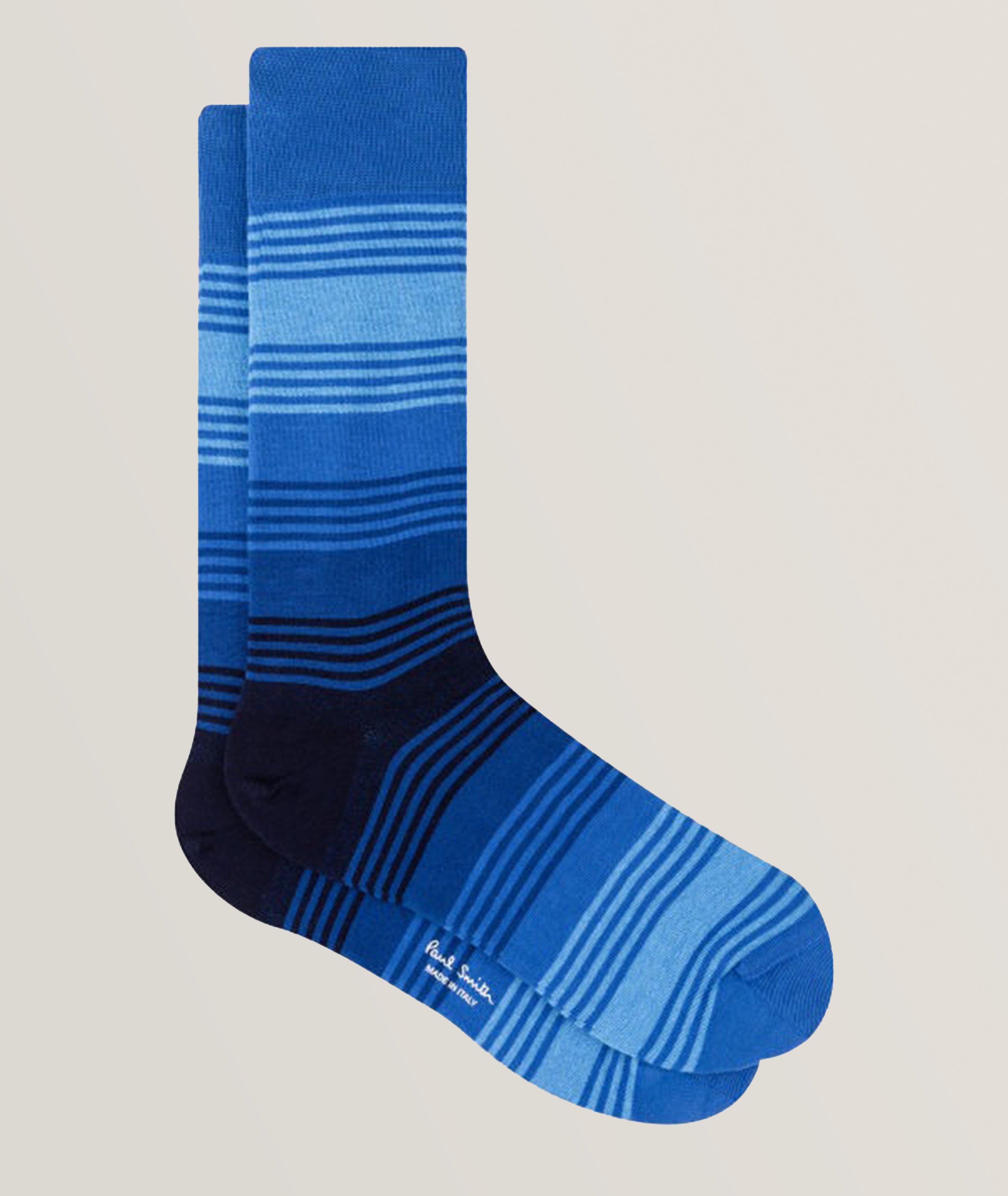 Striped Pattern Cotton-Blend Socks