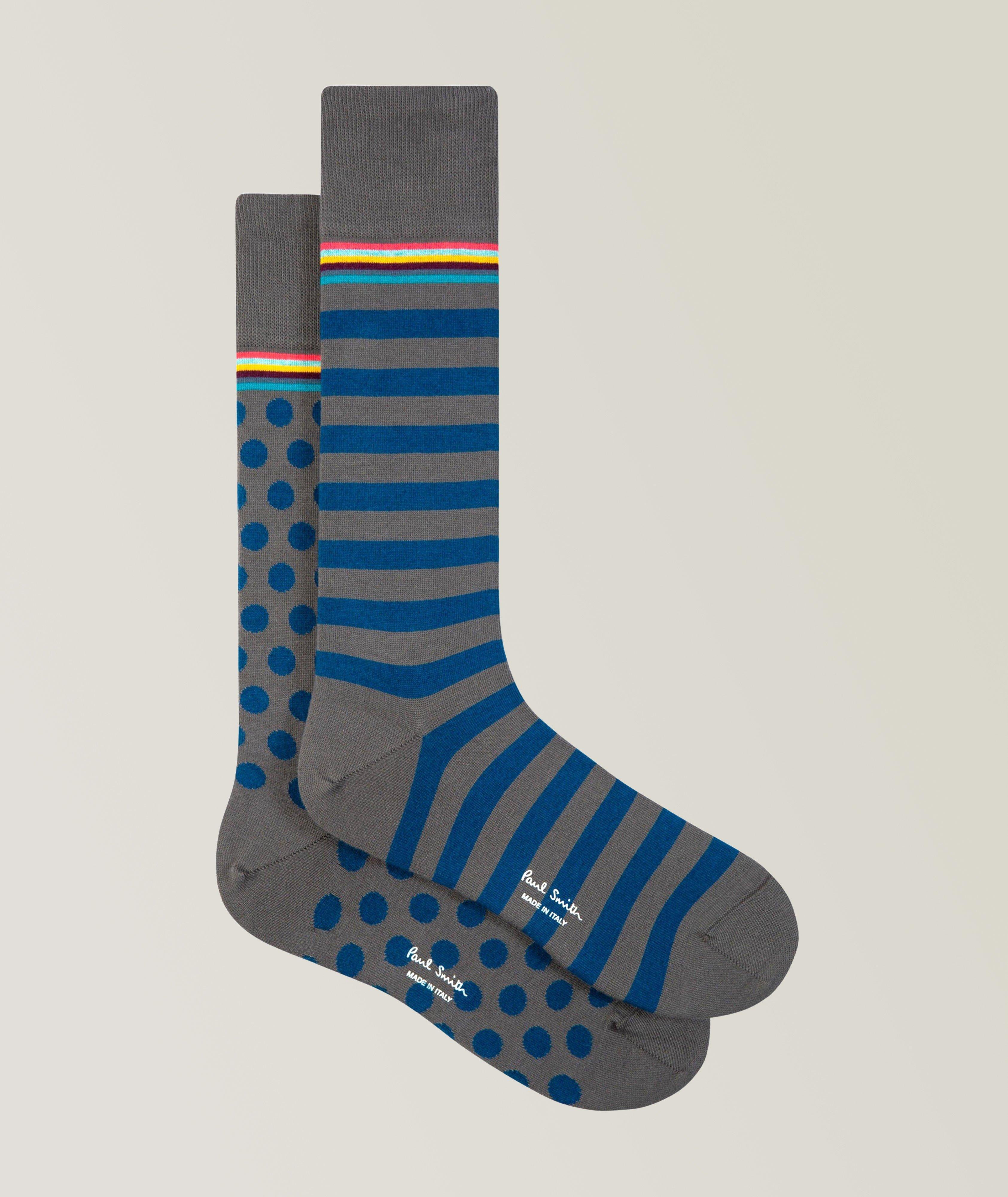 Polka Dot Stripe Cotton-Blend Socks Two Pack