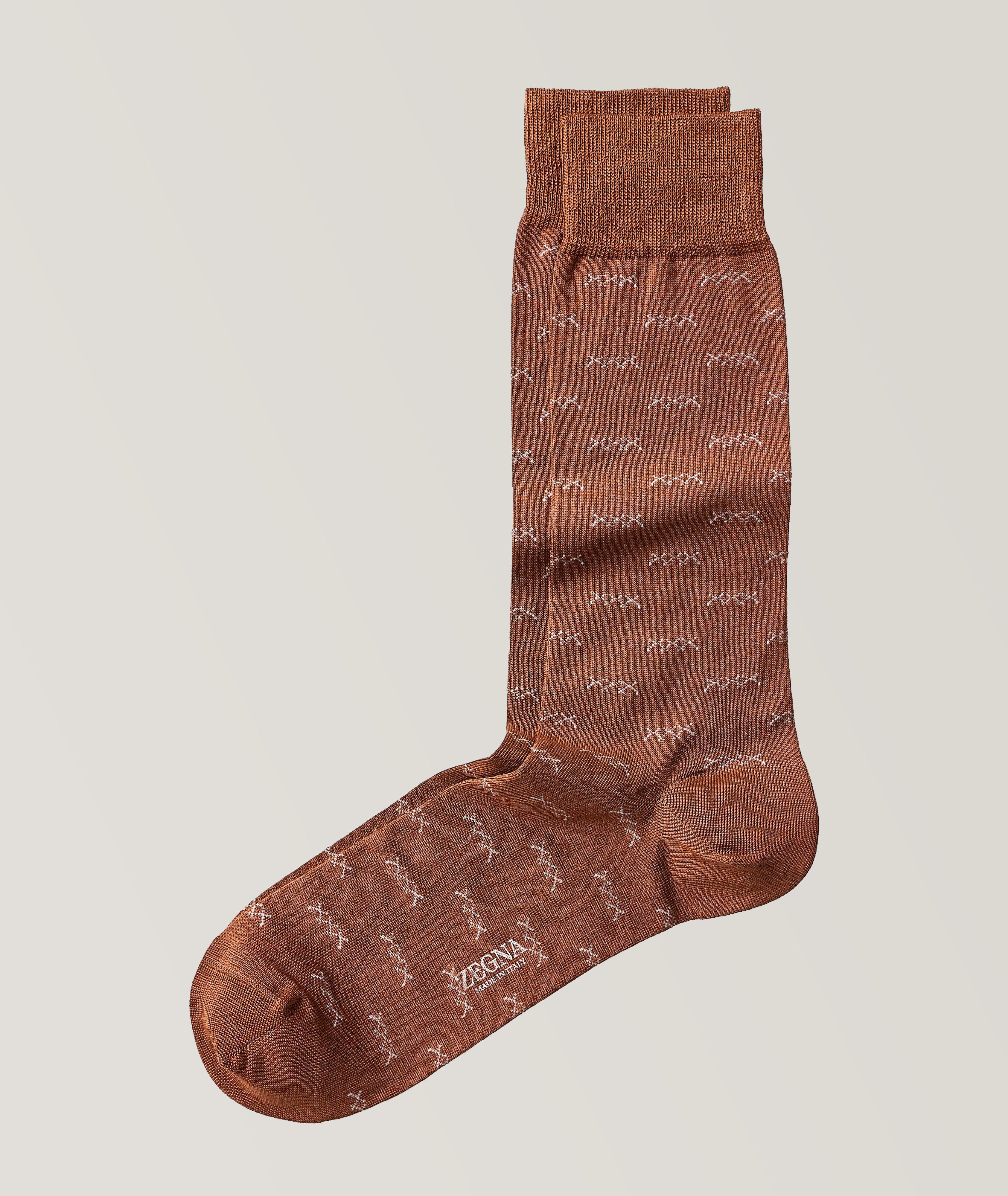 Iconic Triple-X Embroidered Stretch-Cotton Mid-Calf Socks