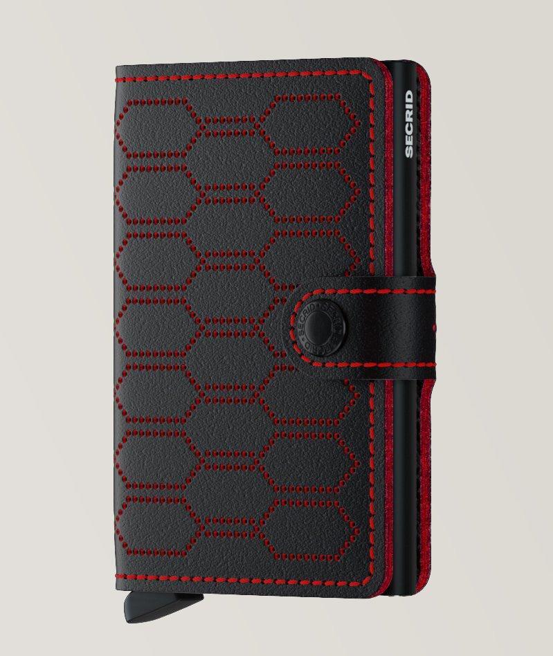 Geometric Patterned Leather Mini Wallet