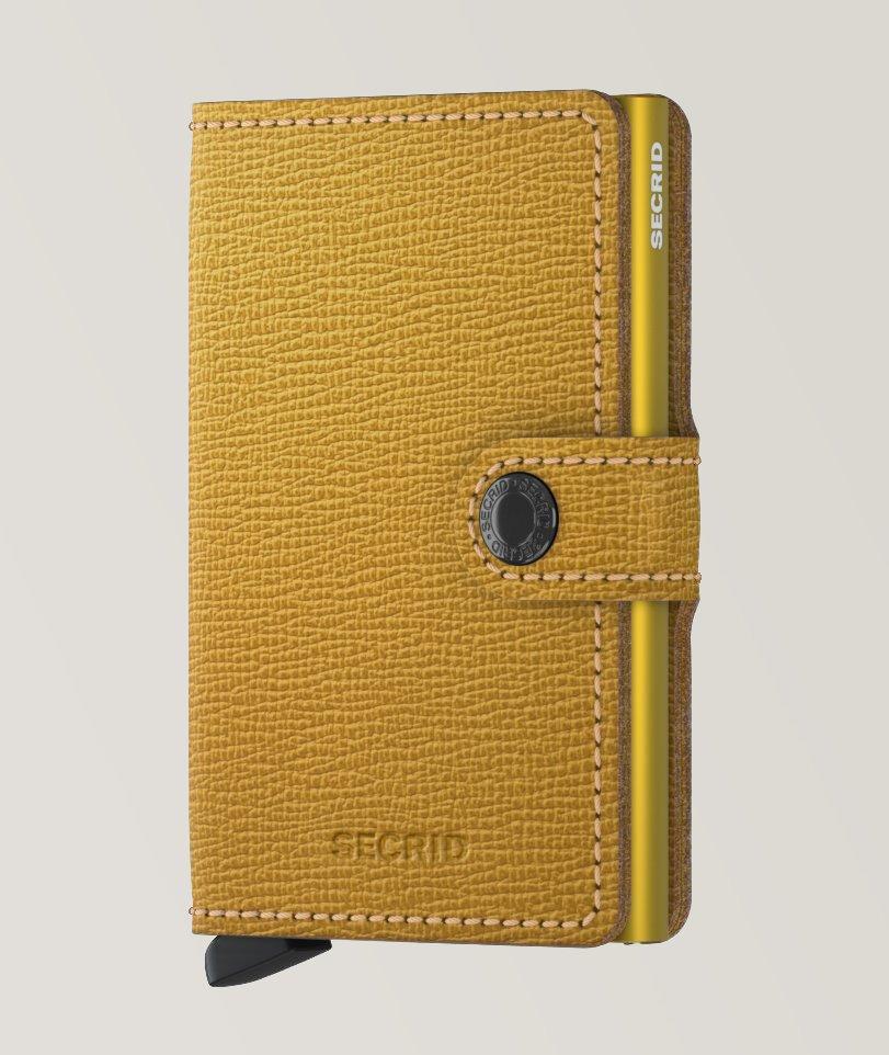 Grained Leather Ochre Mini Wallet