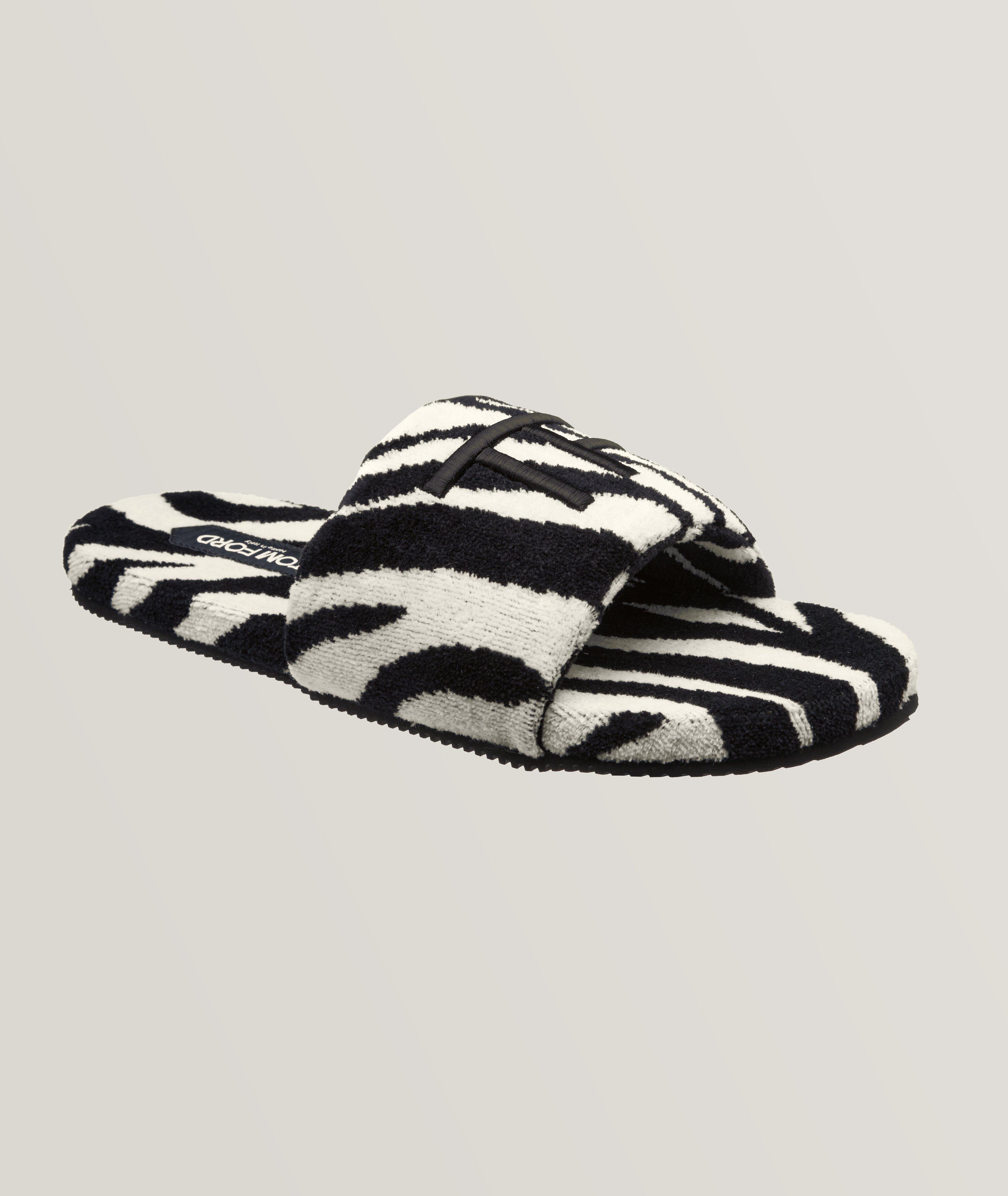 Harrison Jacquard Zebra Print Slippers