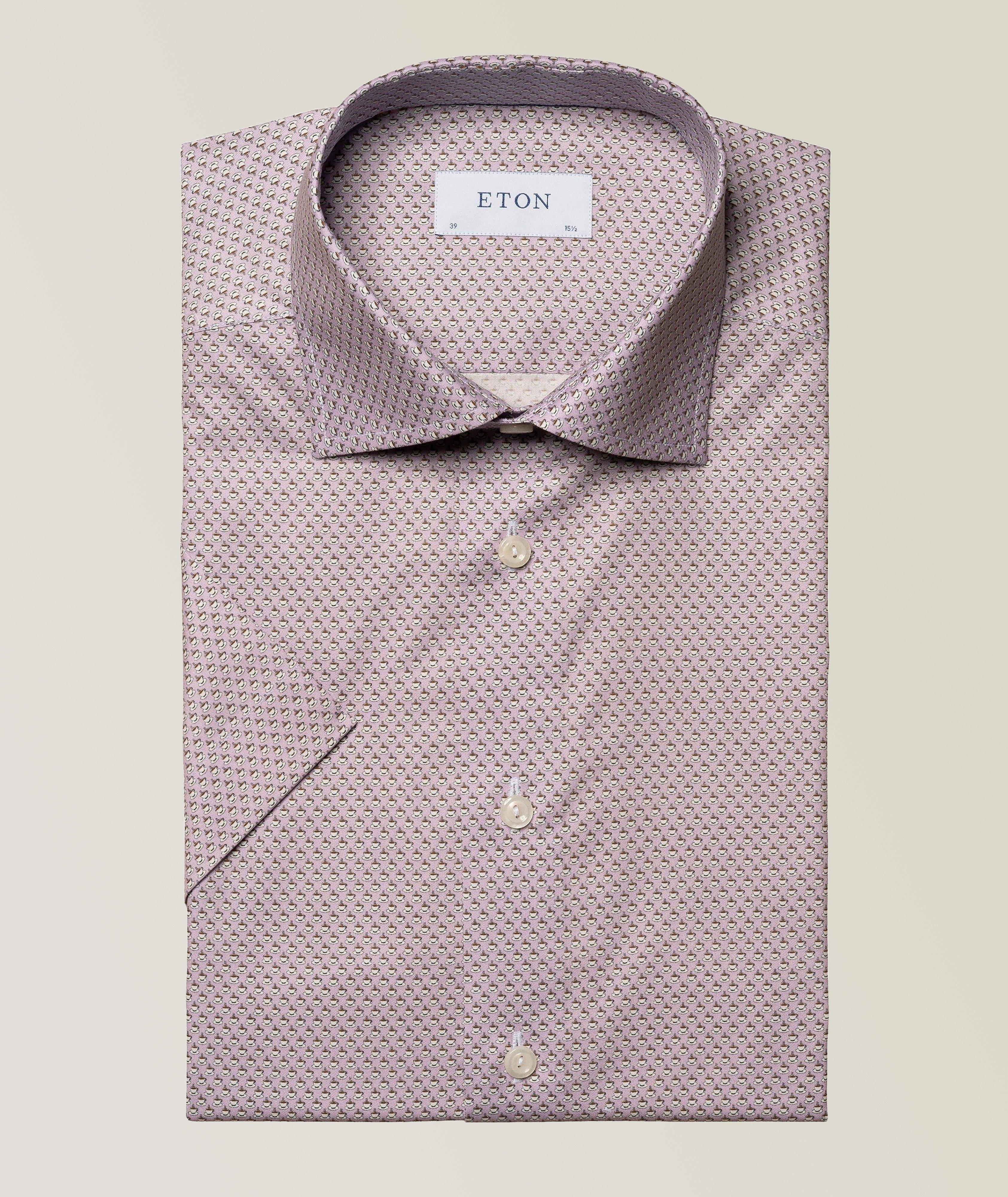 Slim Fit Espresso Print Short-Sleeve Shirt image 0