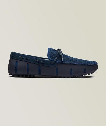 SWIMS Braided Lace Loafer NAVY/GREEN