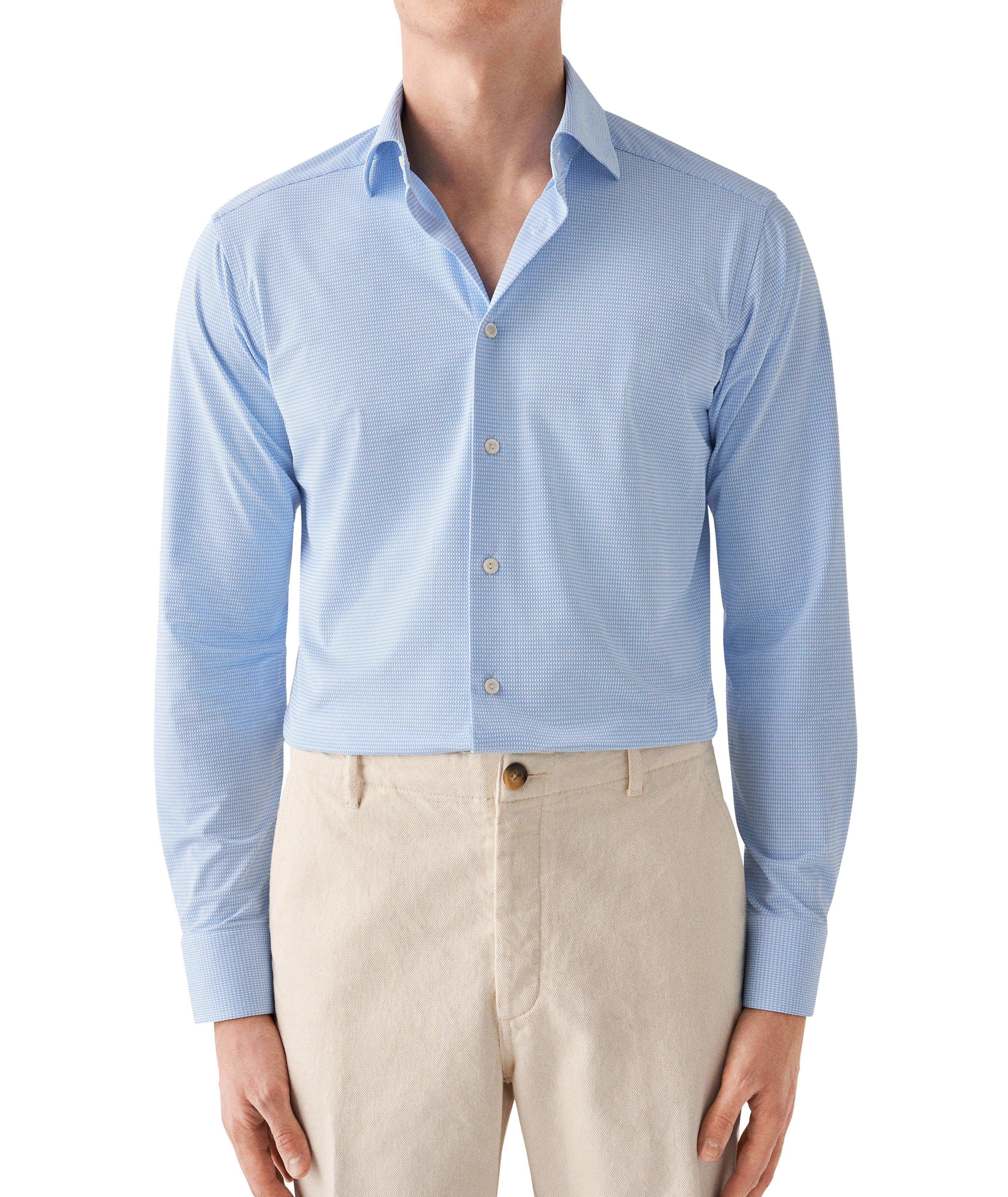 Slim Fit Micro Check Four-Way Stretch Shirt image 1