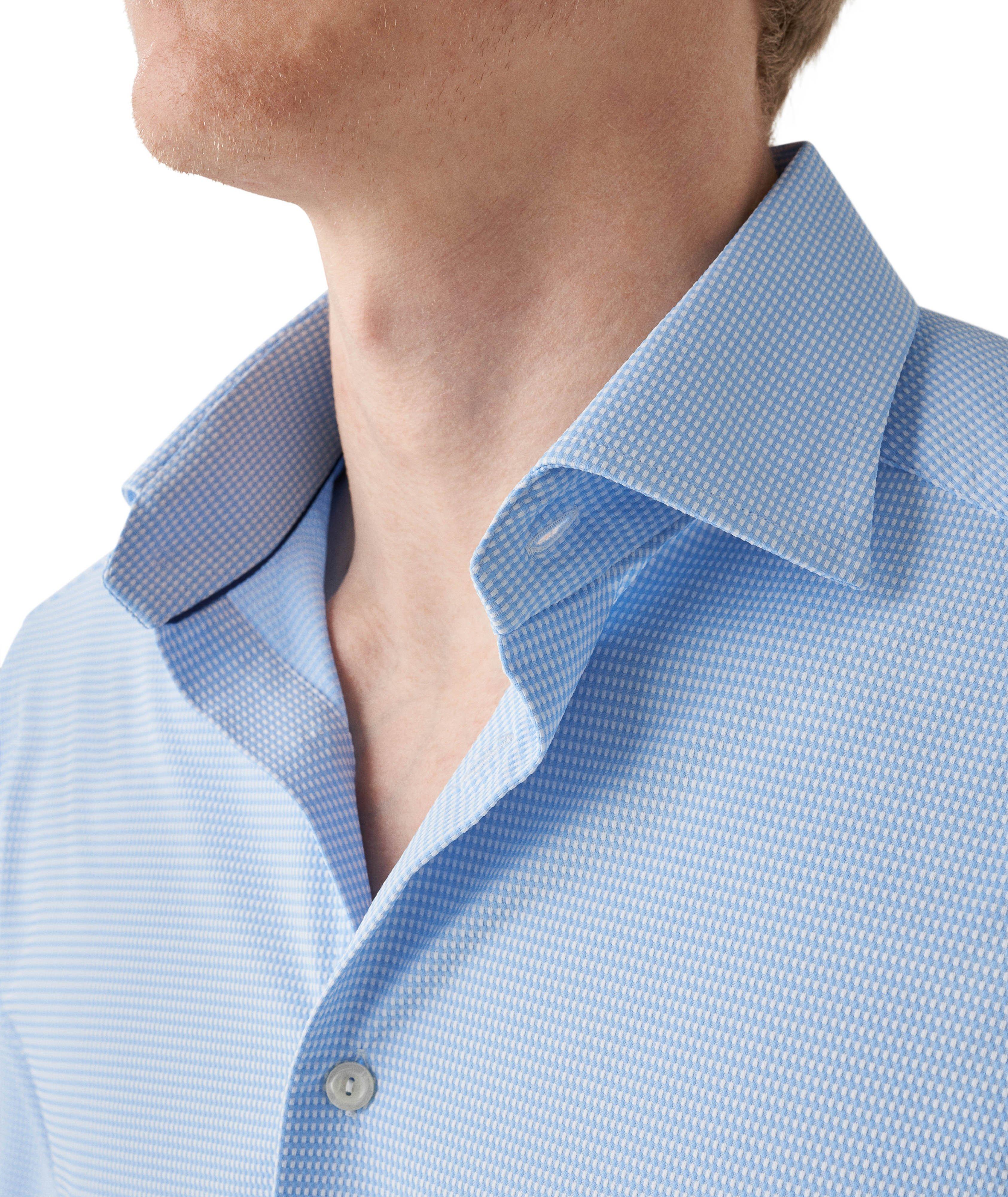 Slim Fit Micro Check Four-Way Stretch Shirt image 3
