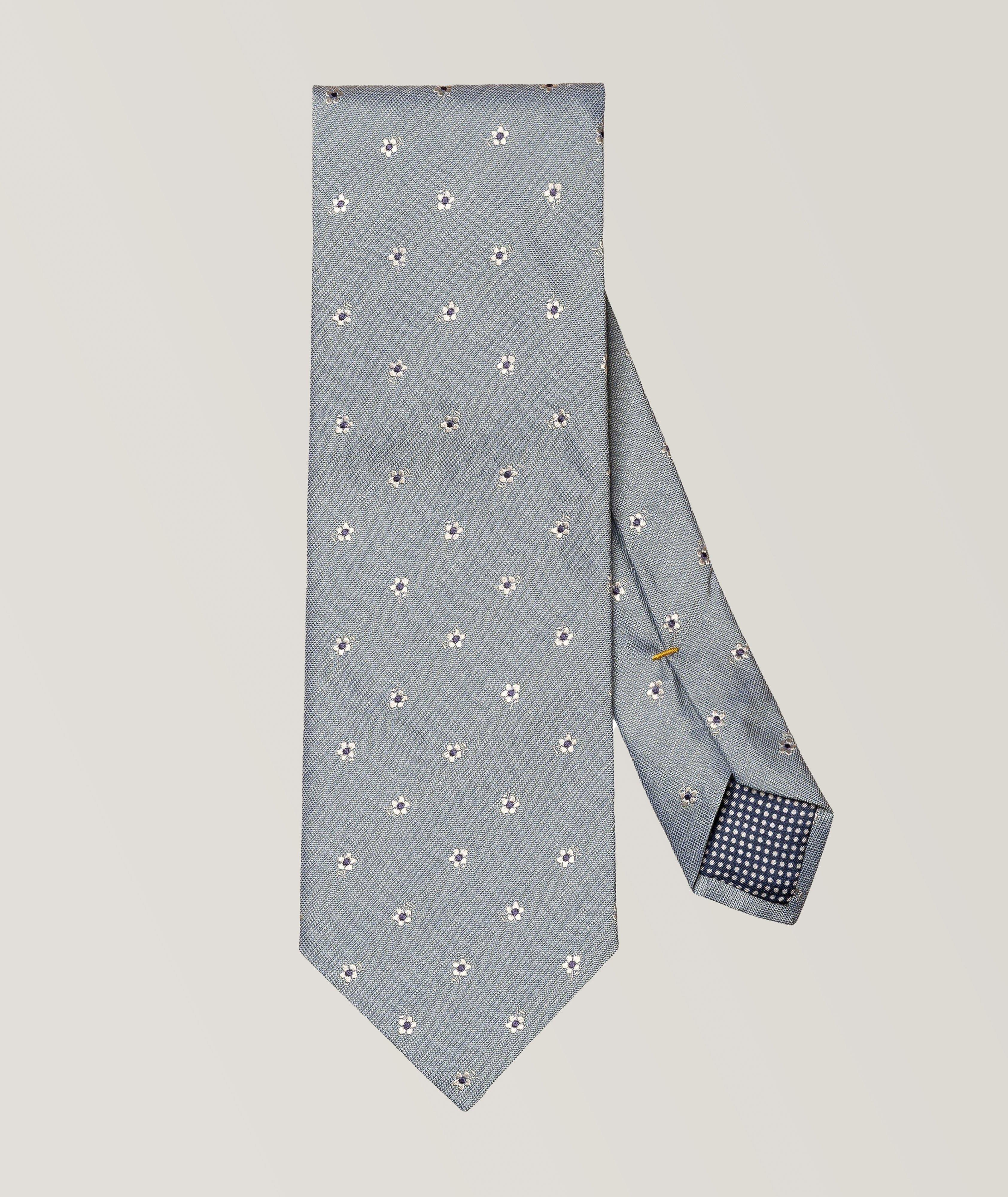Floral Pattern Silk-Blend Tie