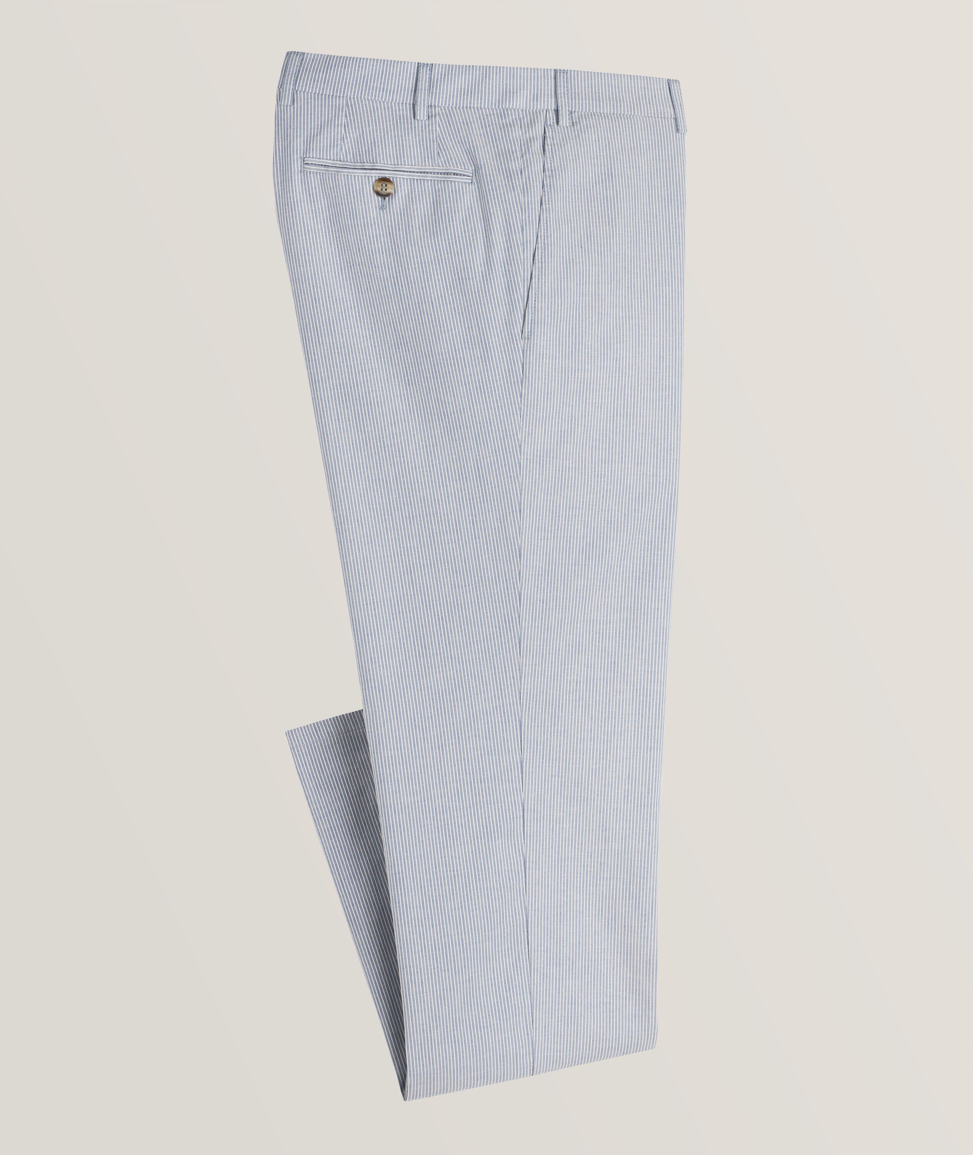 Slim-Fit Stretch-Cotton Pinstripe Chinos