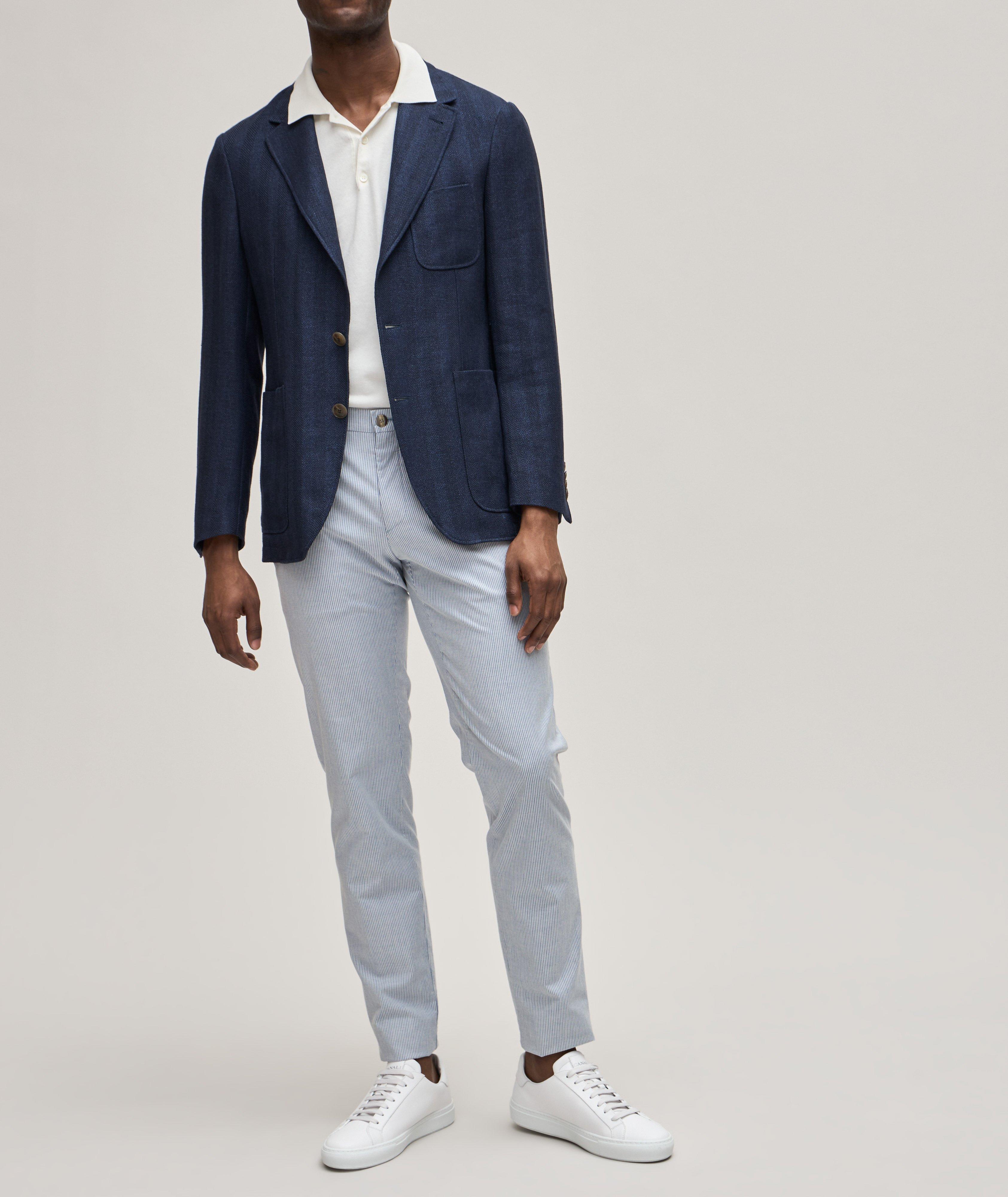 Slim-Fit Stretch-Cotton Pinstripe Chinos image 1