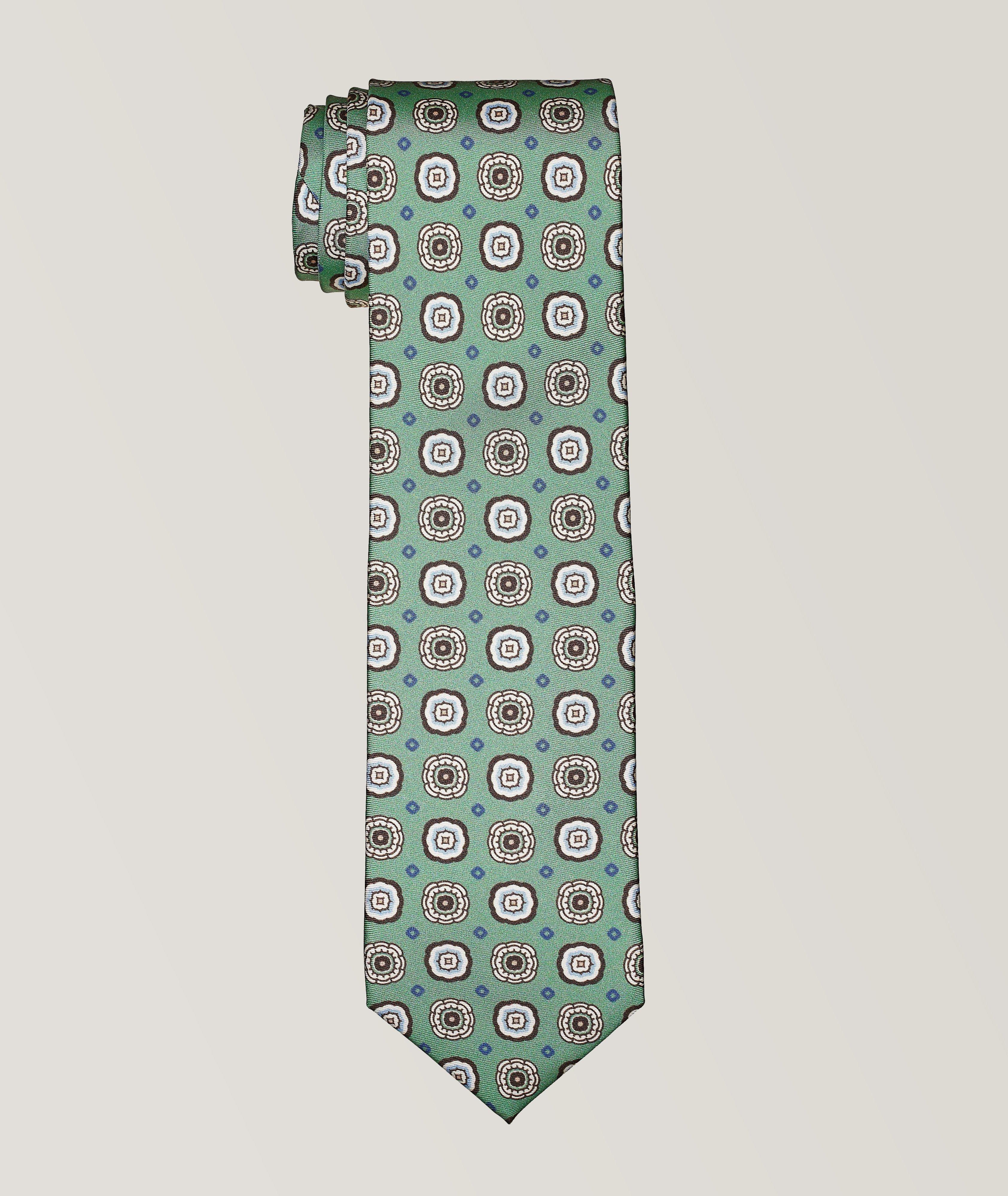 Medallion Print Silk Tie