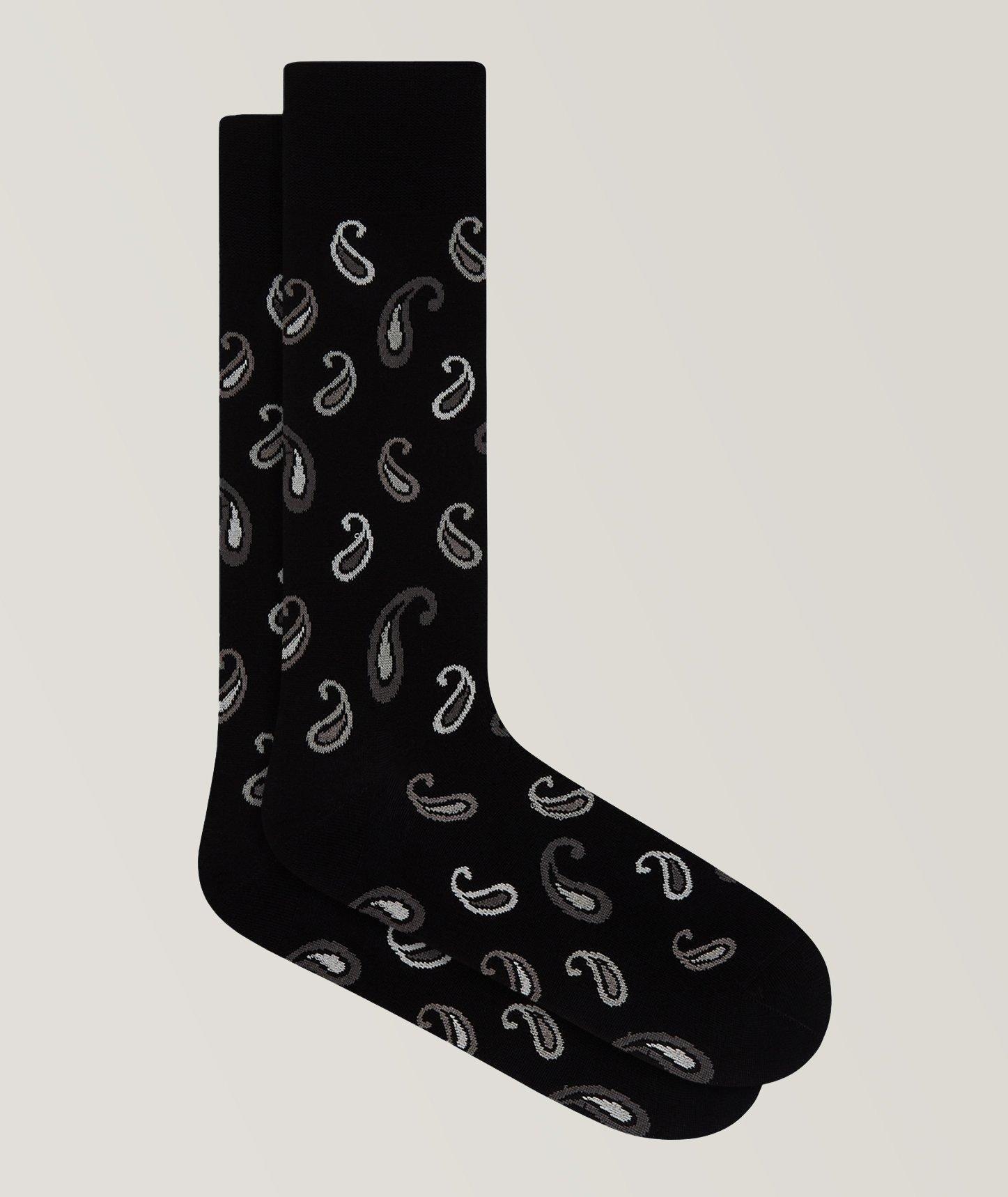 Paisley Printed Stretch-Cotton Socks