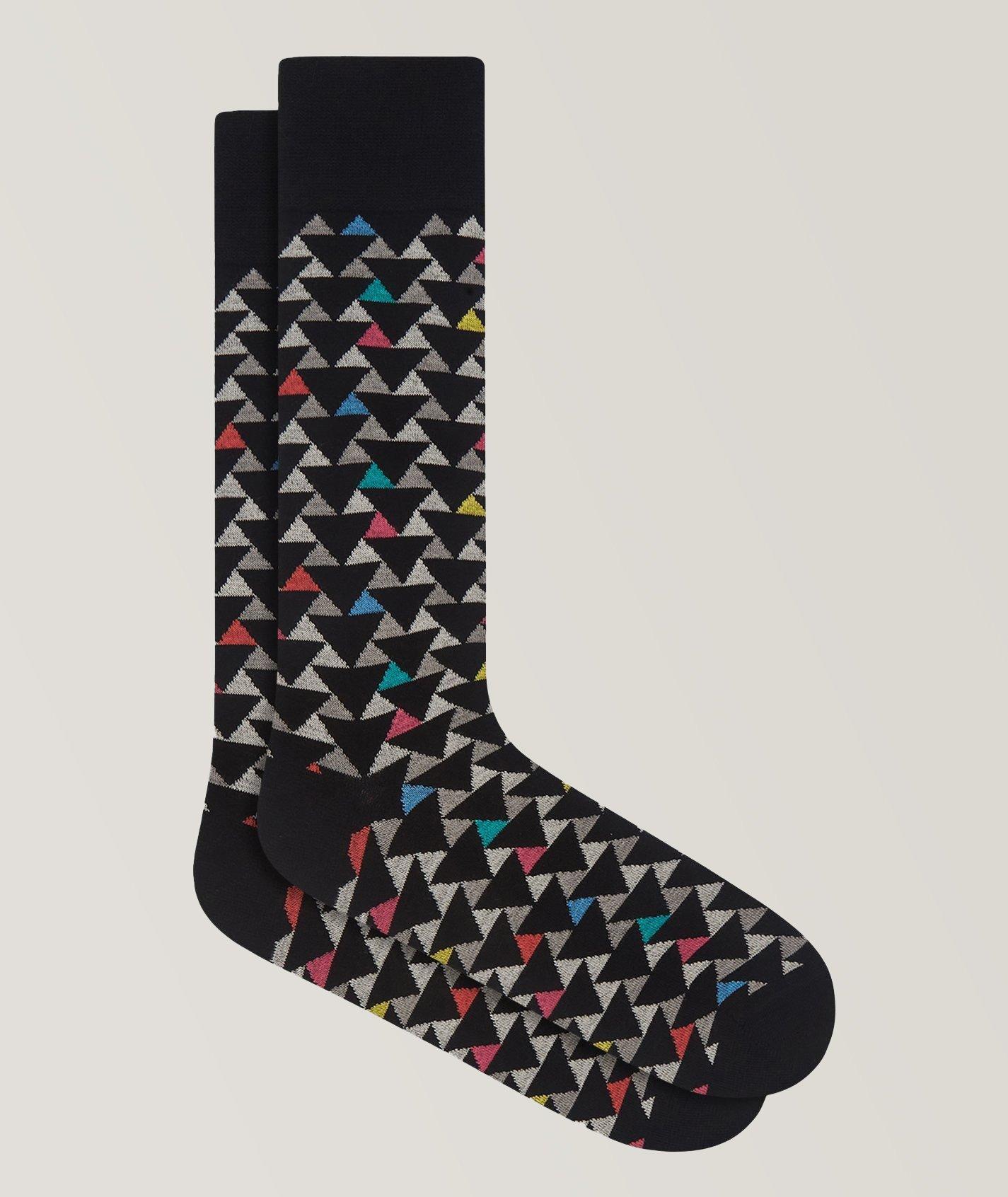 Triangle Printed Stretch-Cotton Socks