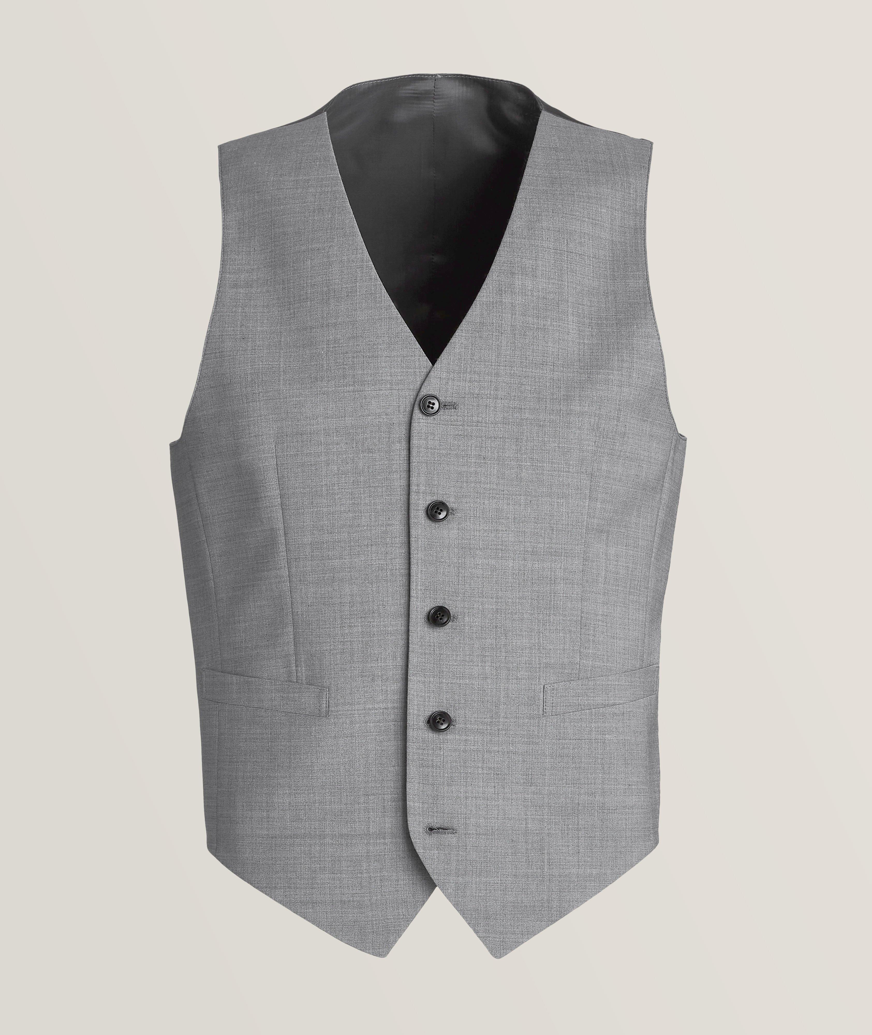 Tiger Of Sweden Wayde Mixed Media Wool Blend Waistcoat In Grey , Men's Size 50