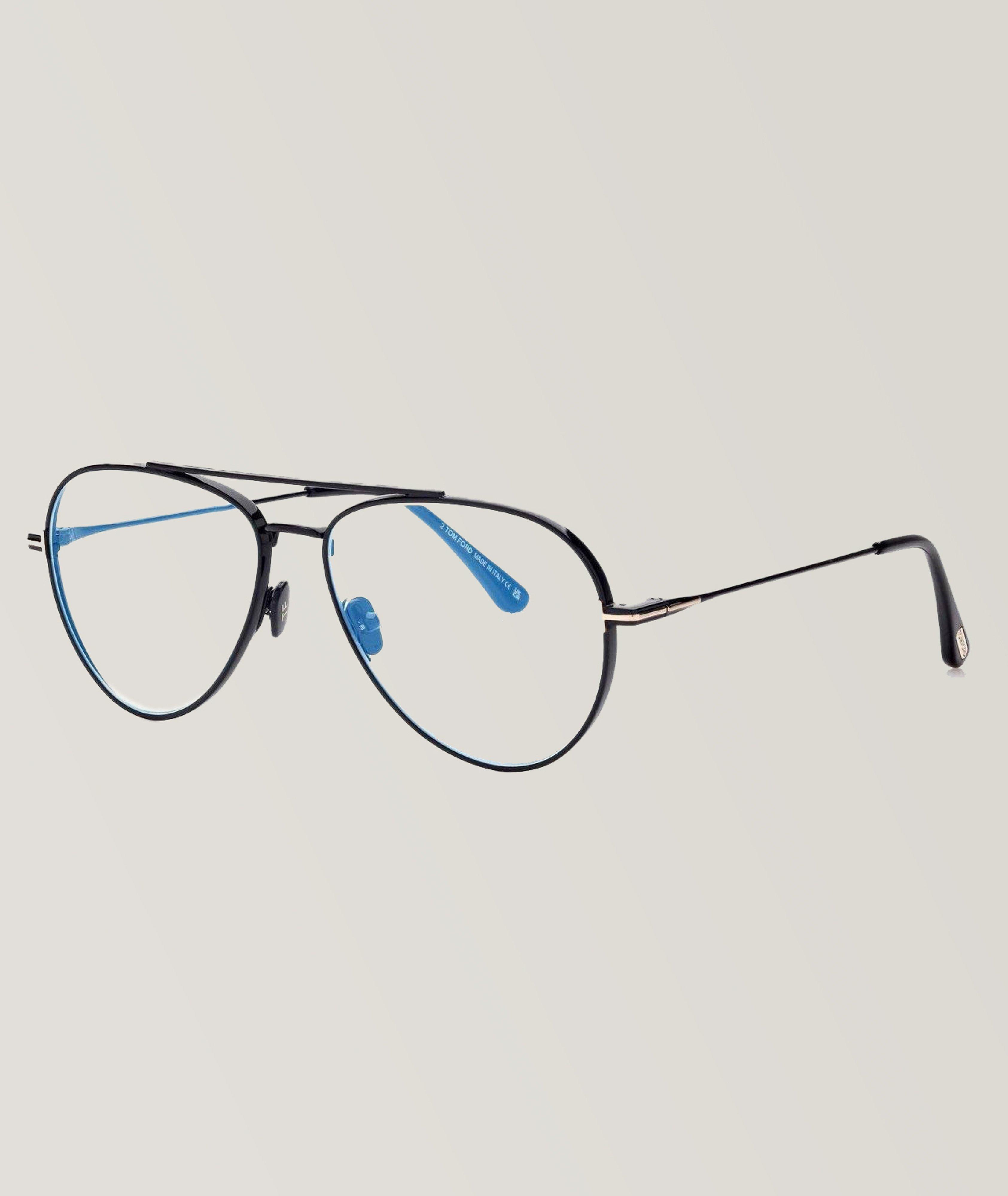 Blue Block Pilot Frame Glasses
