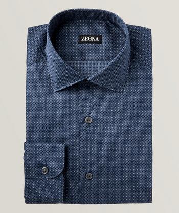 Canali Care Neat Pattern Cotton Sport Shirt | Sport Shirts | Harry