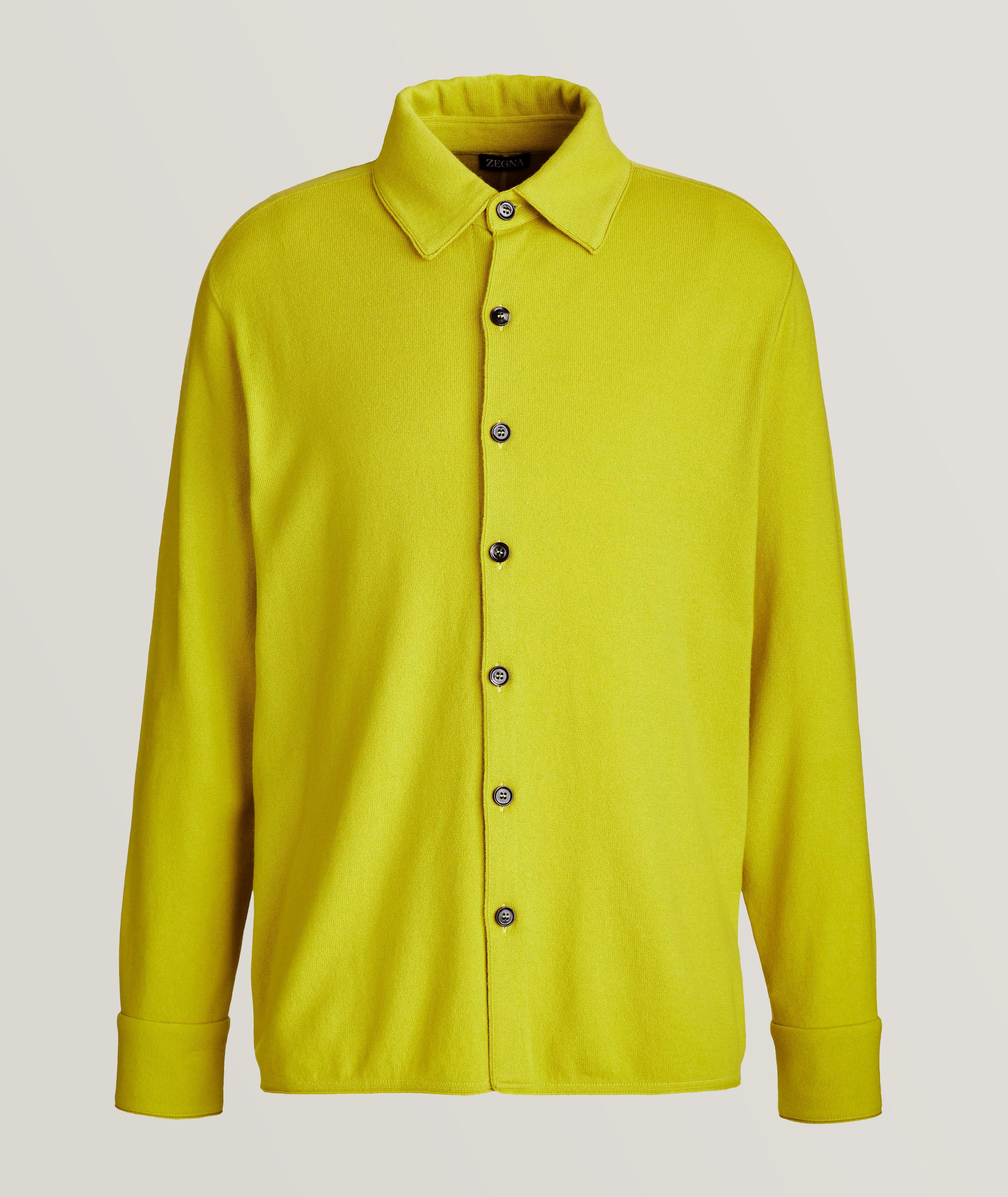 Zegna Cashmere Buttoned Cardigan In Yellow , Men's Size Large