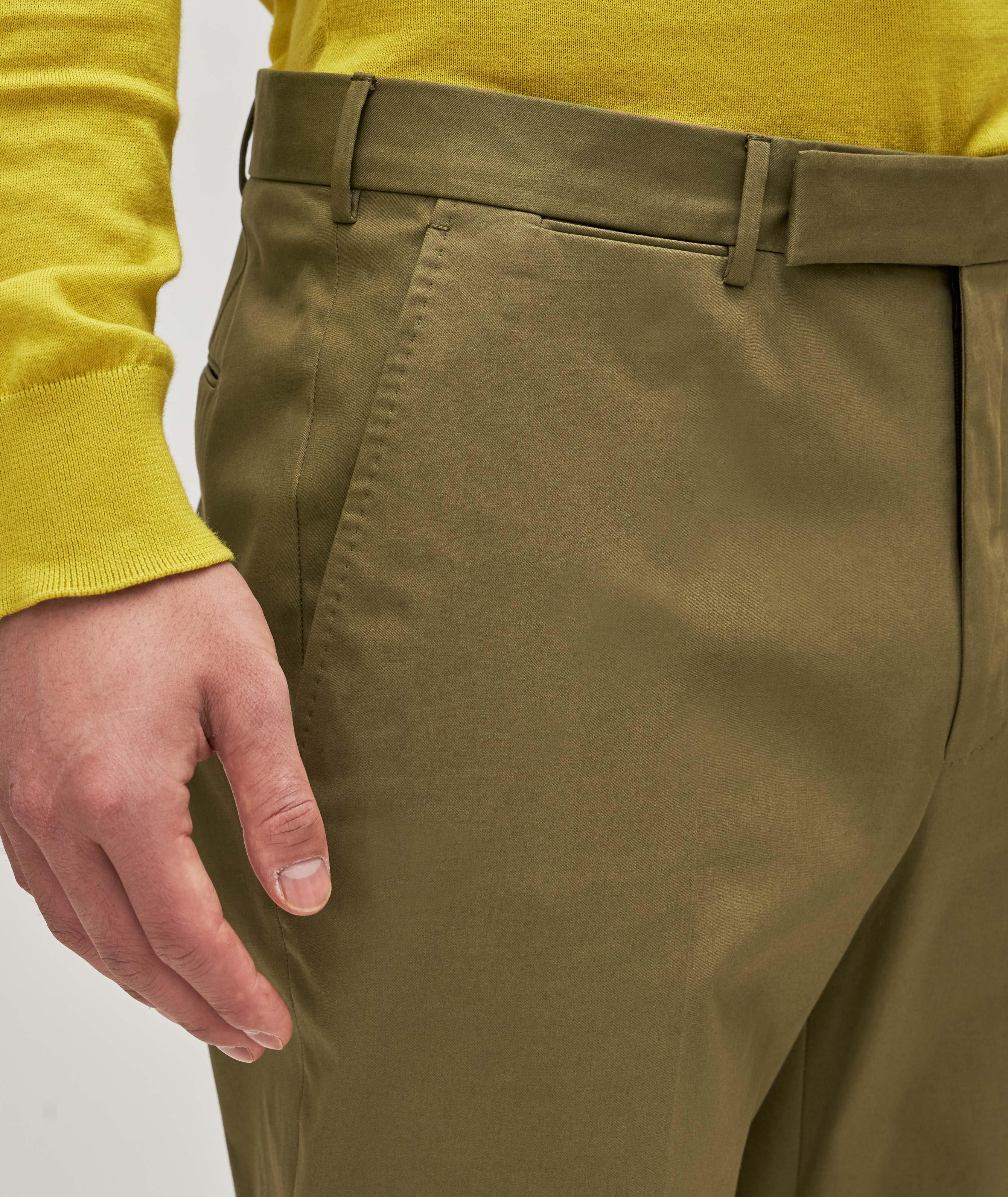 Pleated Sartorial Stretch-Cotton Trousers image 4
