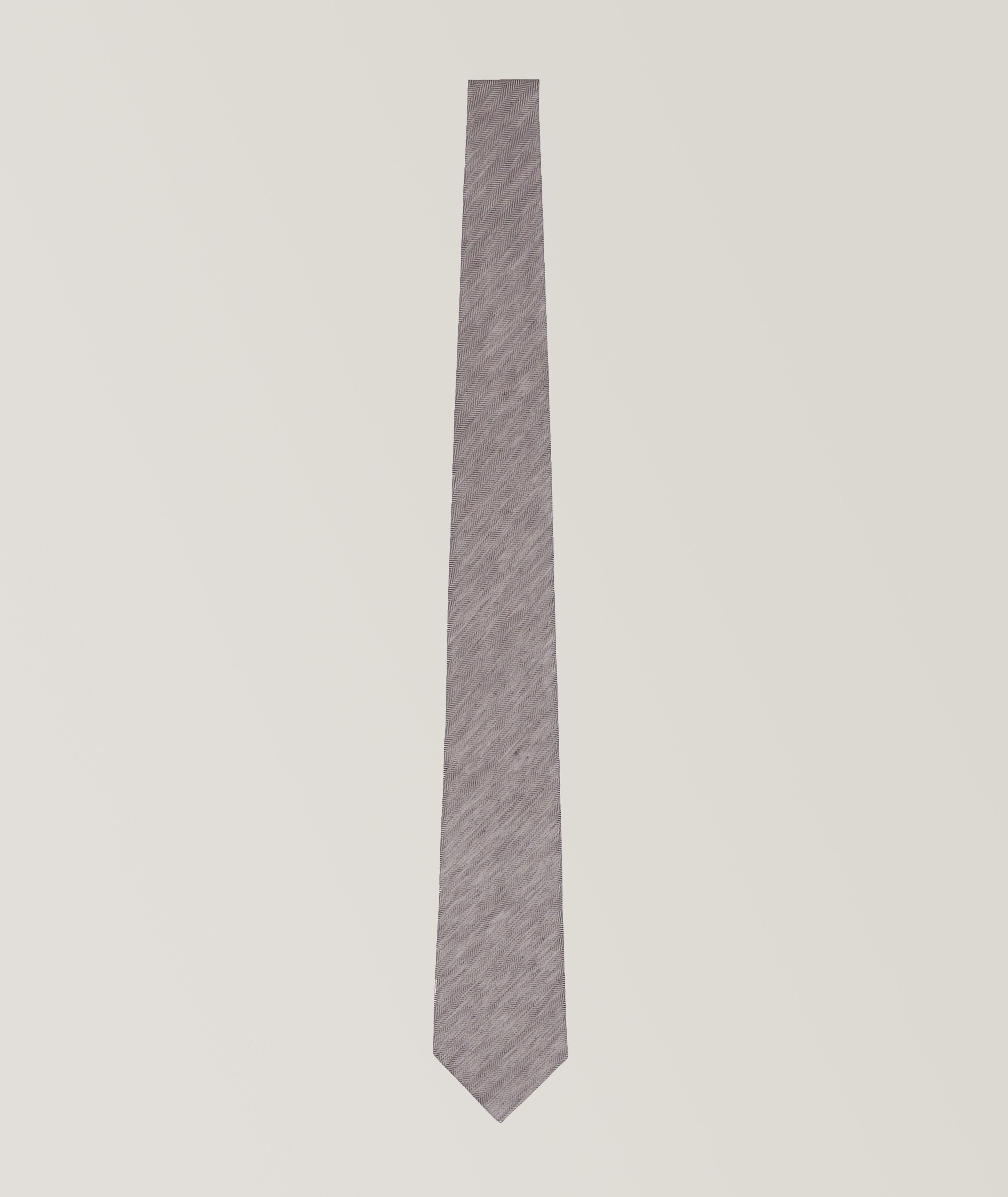 Silk-Linen Blend Jacquard Tie