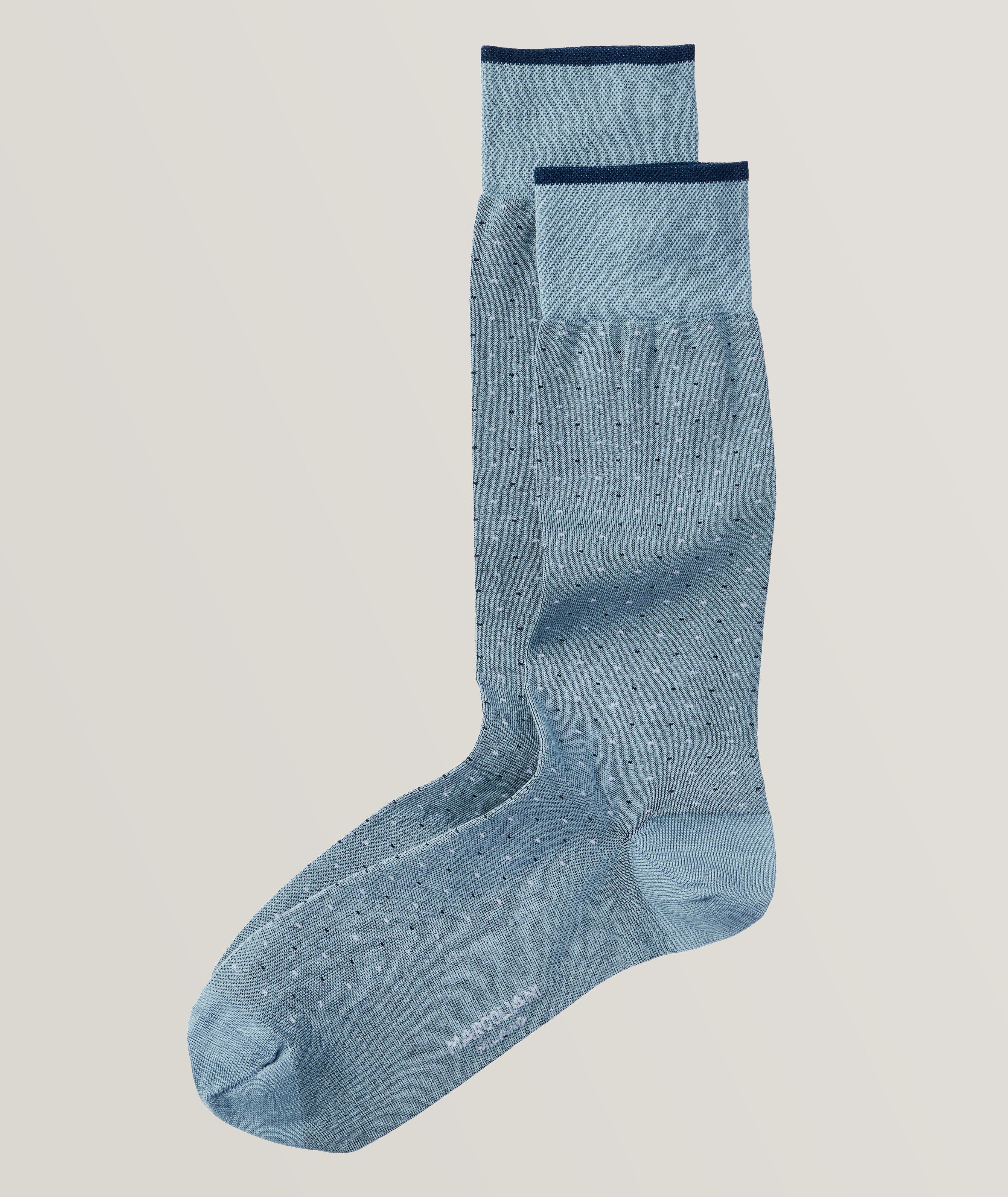 Classic Pima Cotton Varese Pindot Crew Socks image 0