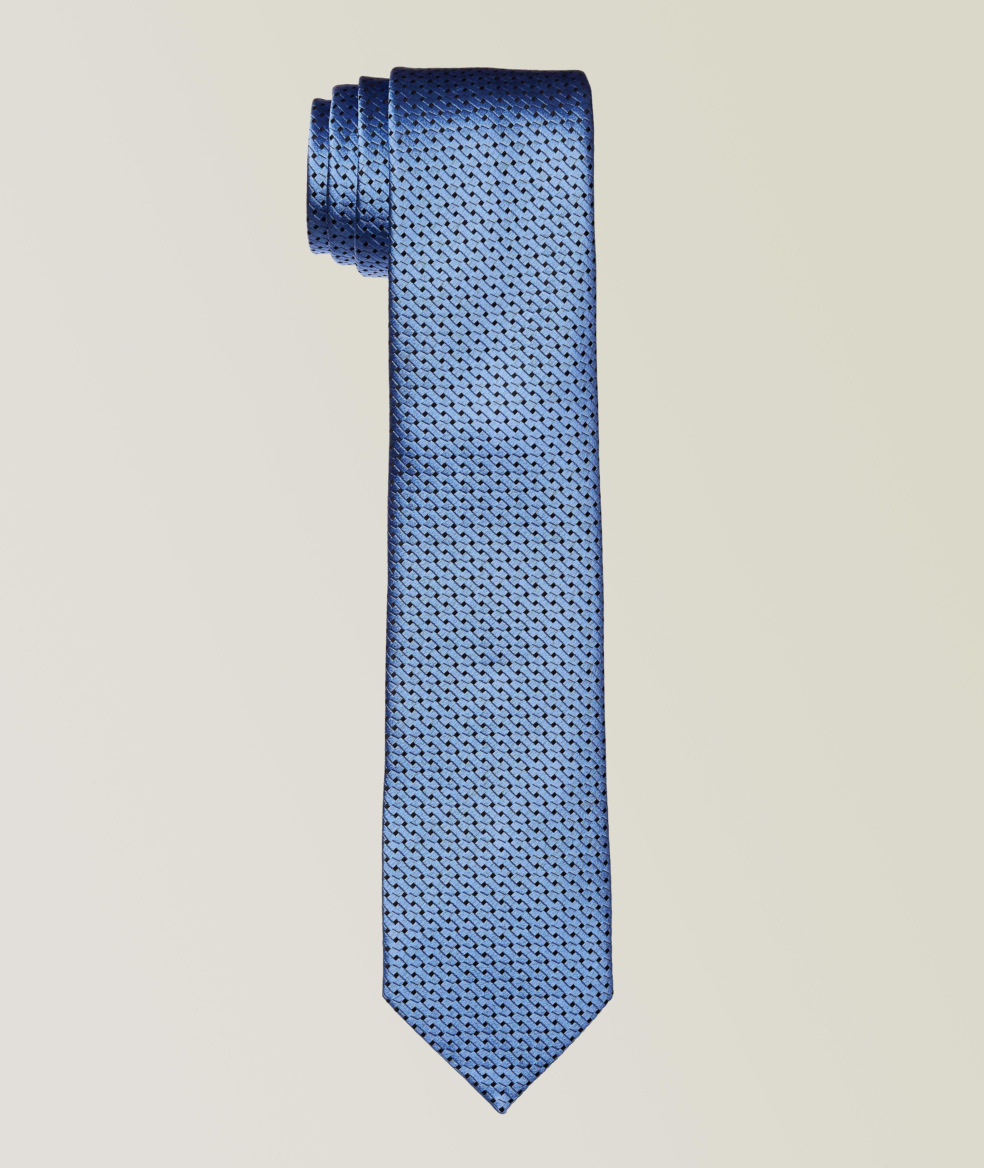 Macroarmature Patterned Silk Tie