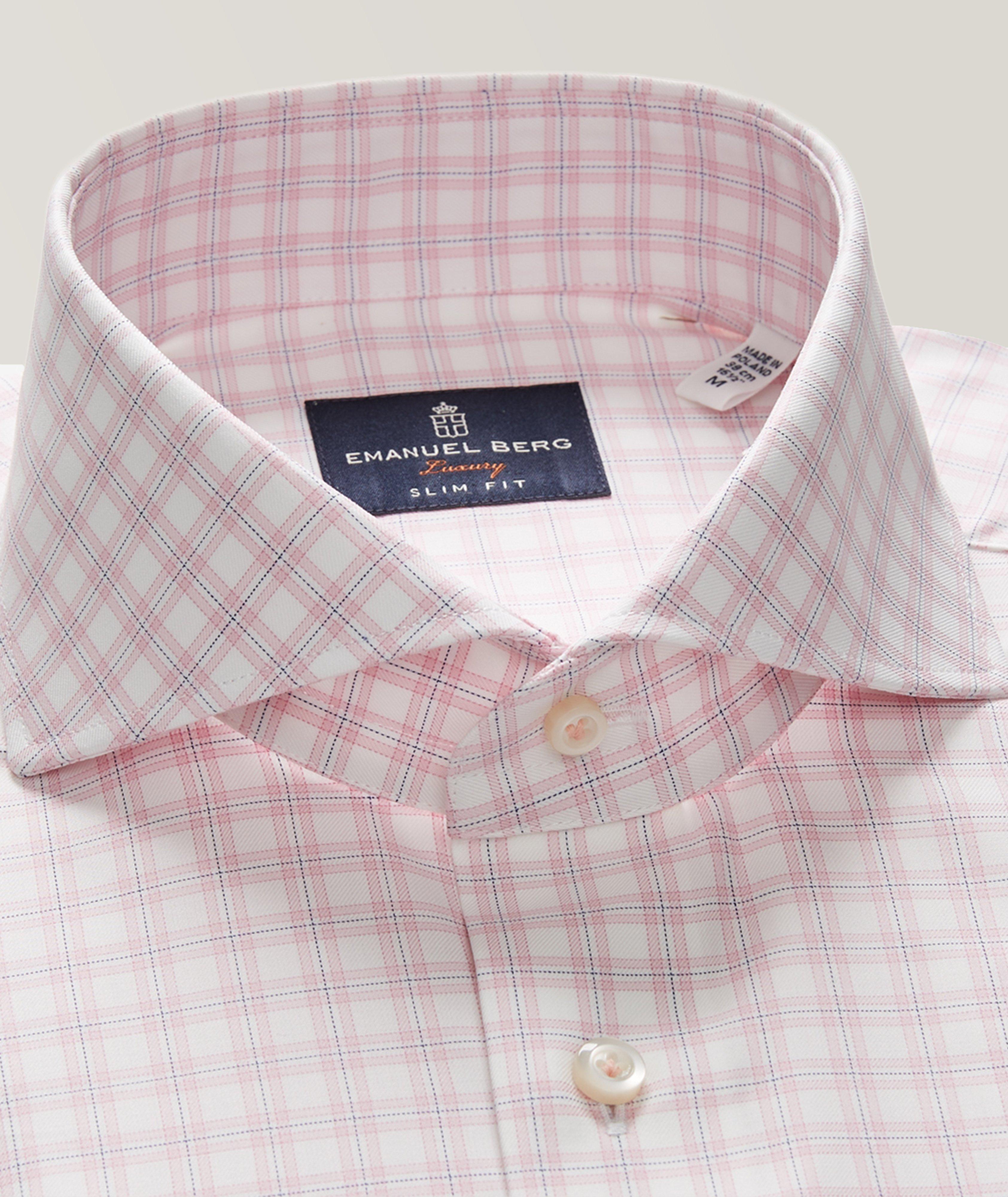 Modern-Fit Checked Twill Dress Shirt image 2