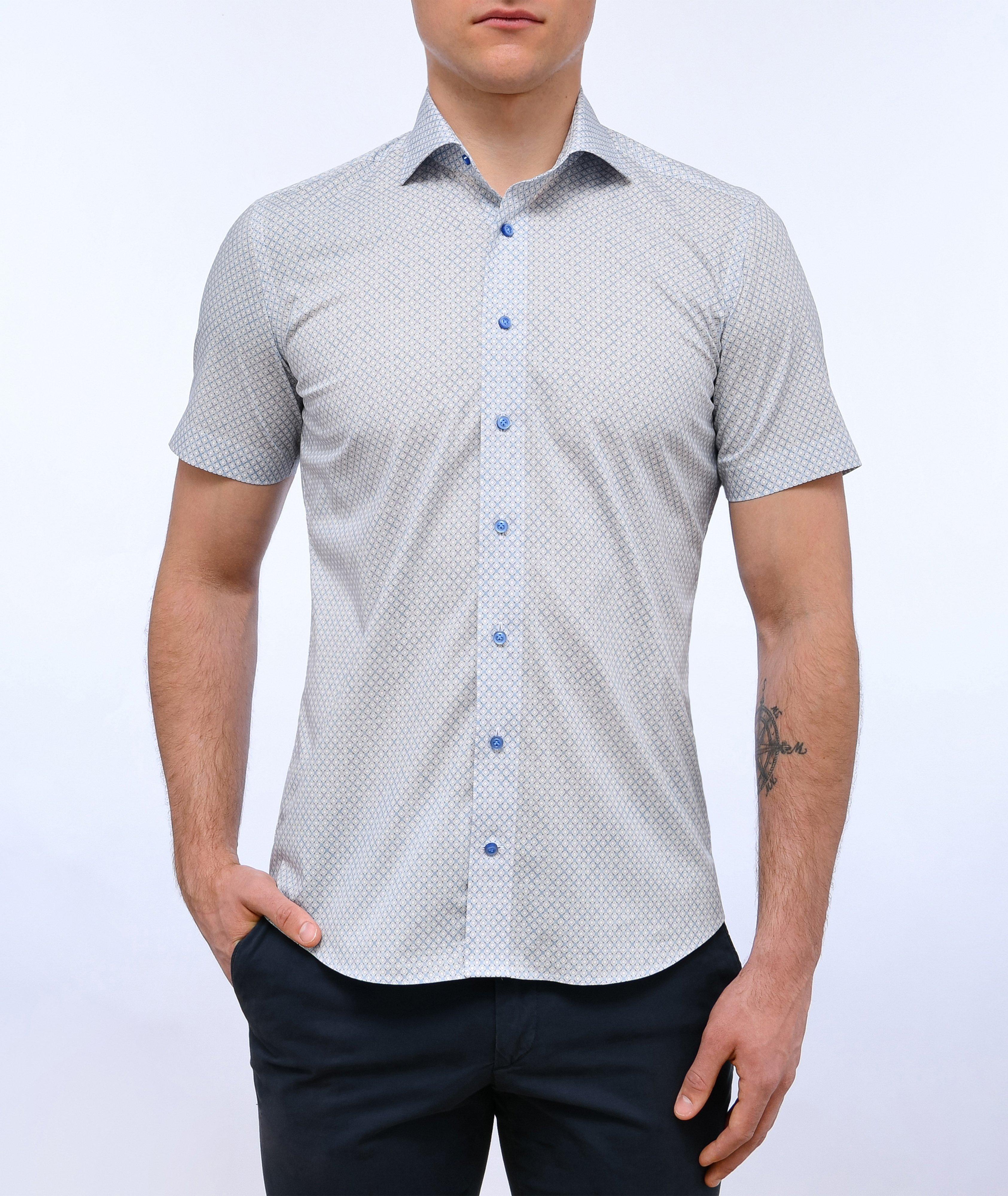 Byron Short-Sleeve Floral Pattern Stretch Shirt image 1