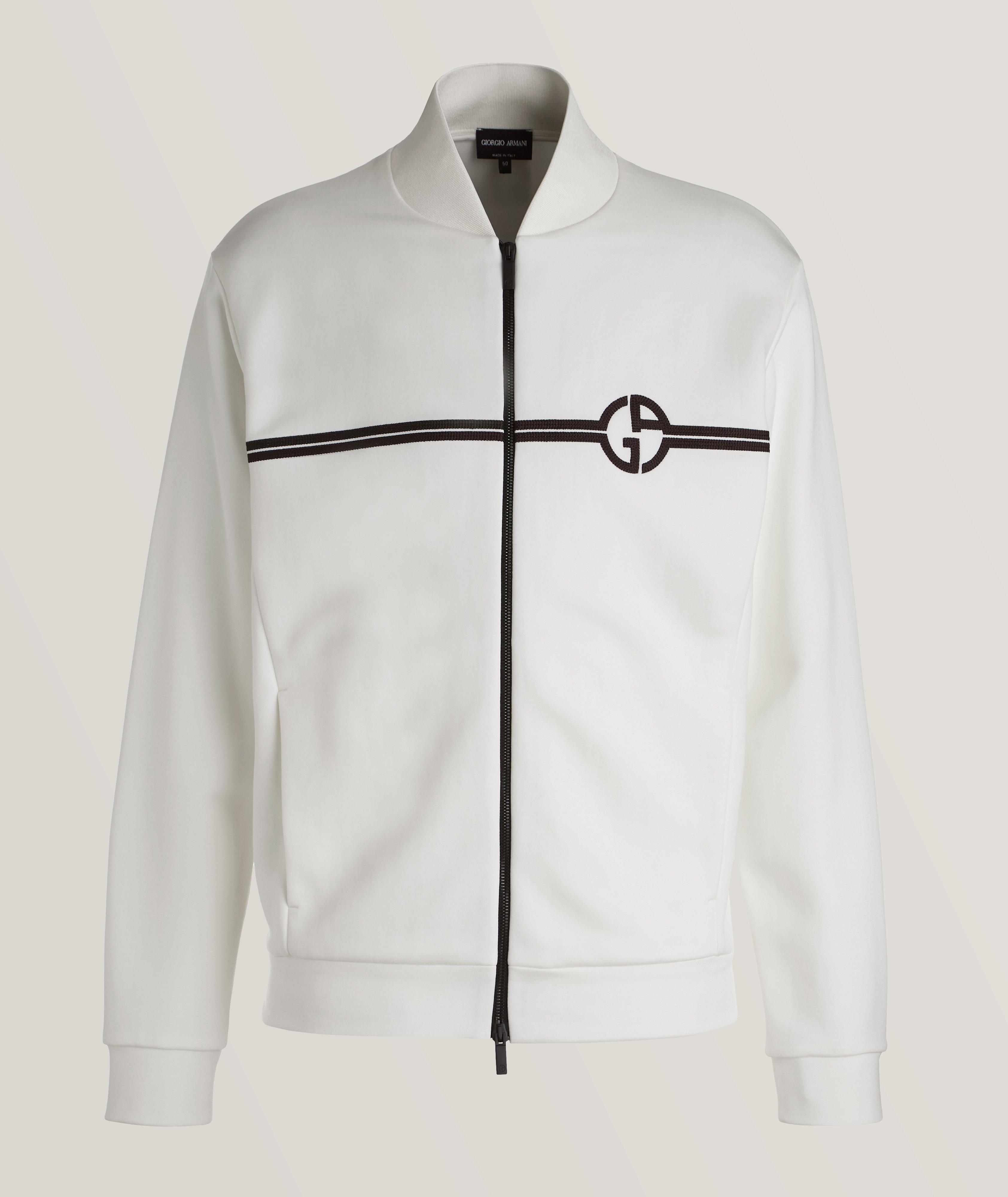 Giorgio Armani Blouson Avec Logo En Blanc , Taille Homme 46