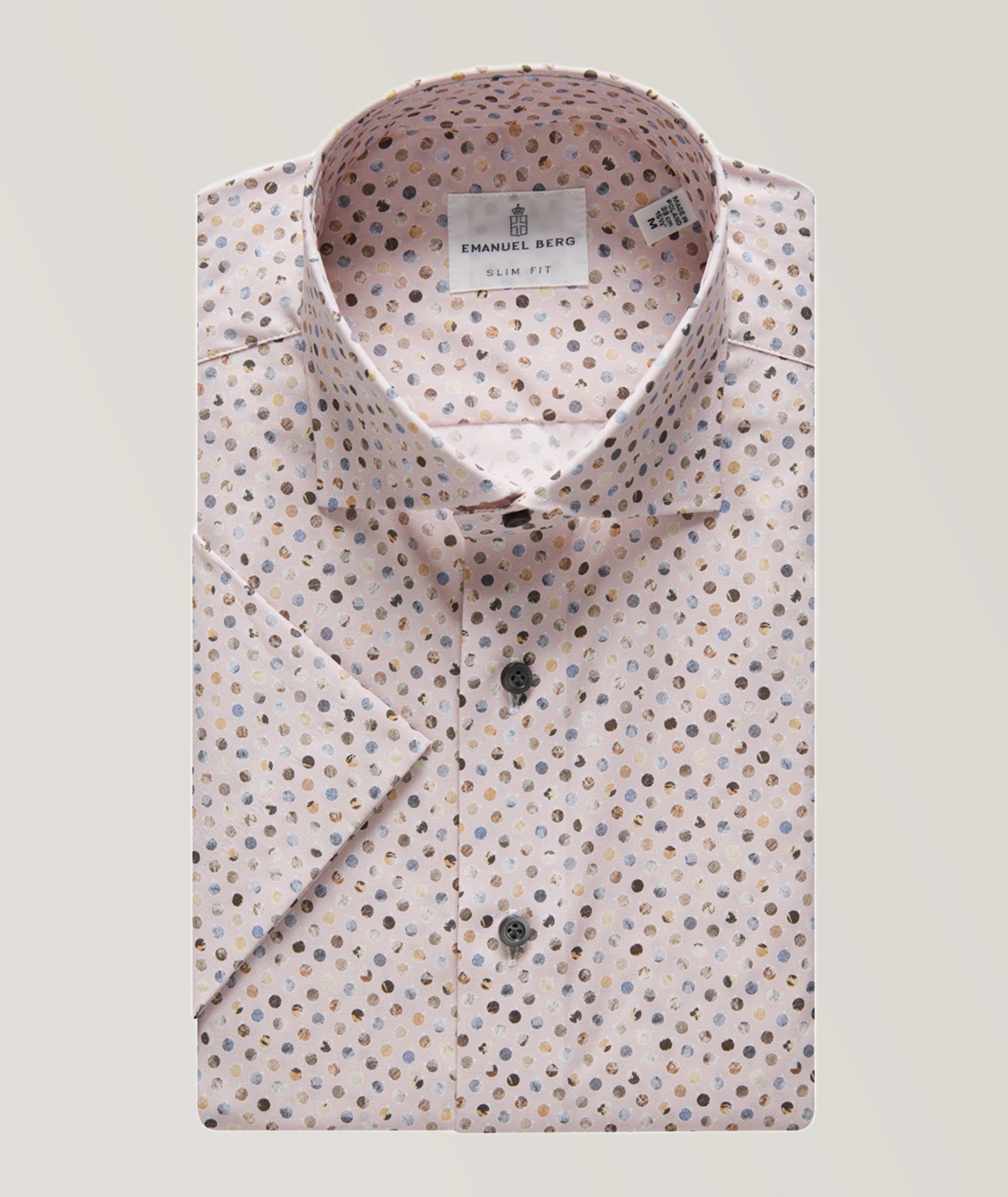 Byron Circle Pattern Stretch-Cotton Shirt image 0