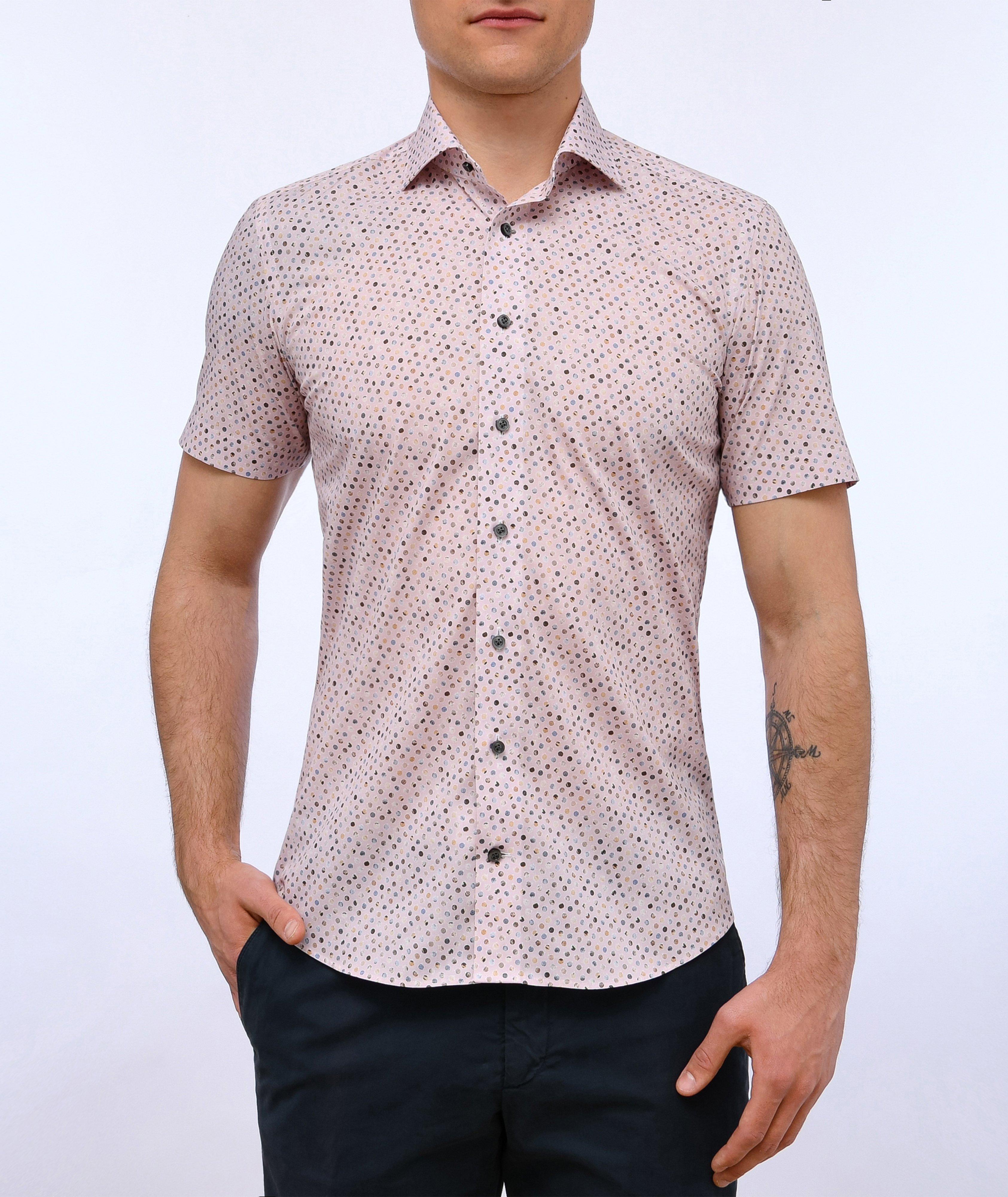 Byron Circle Pattern Stretch-Cotton Shirt image 1