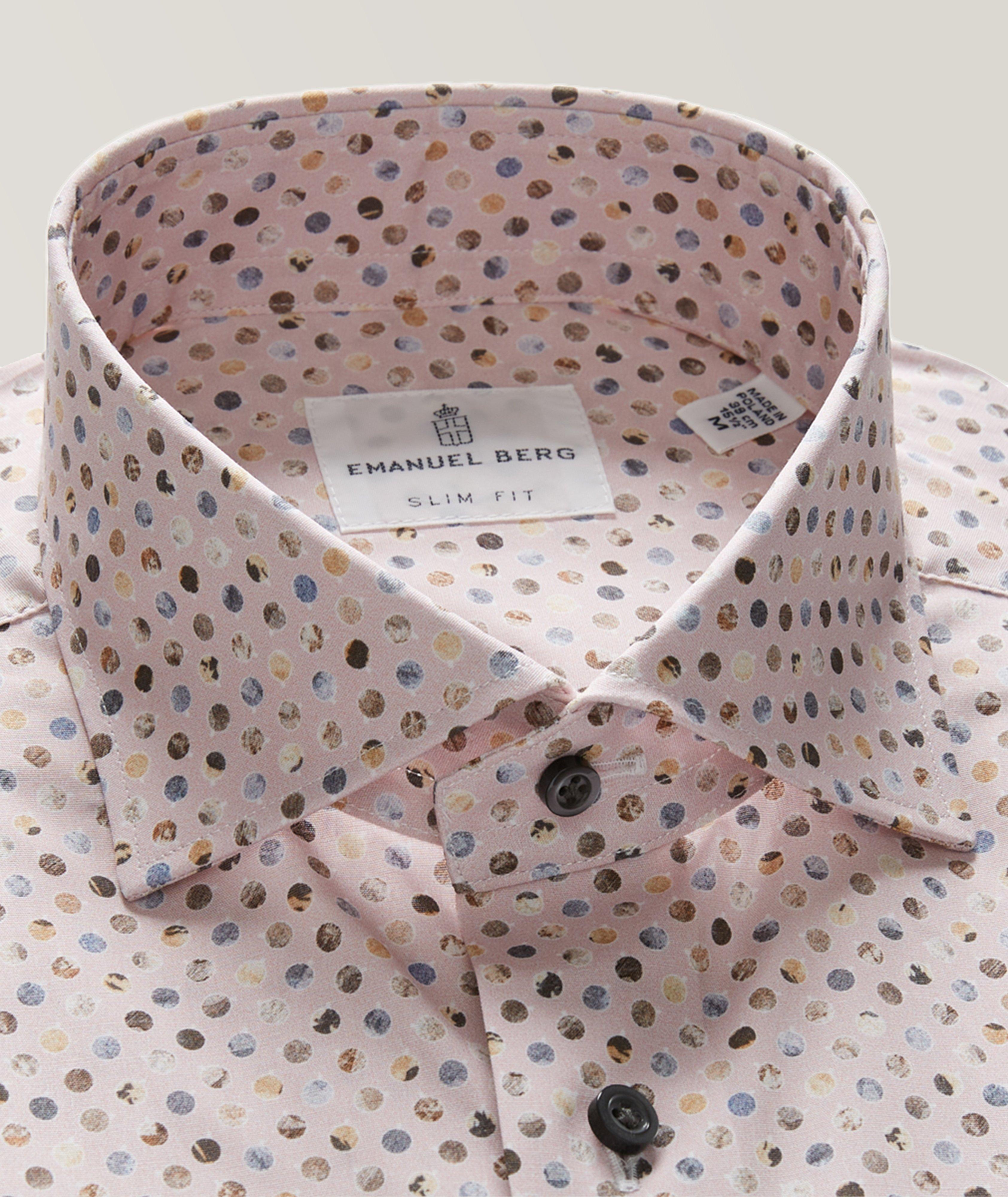 Byron Circle Pattern Stretch-Cotton Shirt image 2
