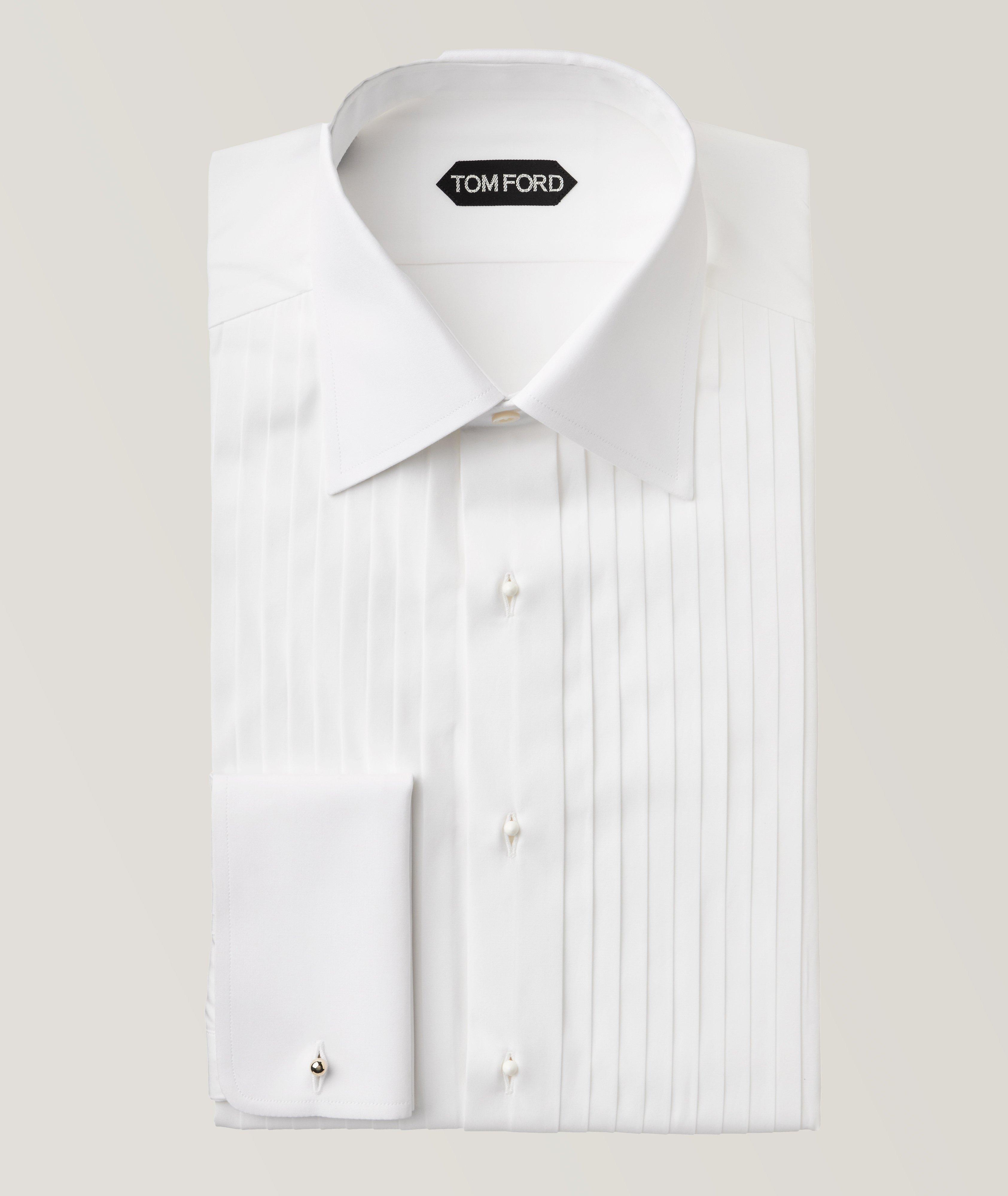 Tom Ford Chemise Habillée En Popeline À Plastron De Coupe Amincie En Blanc , Taille Homme 18