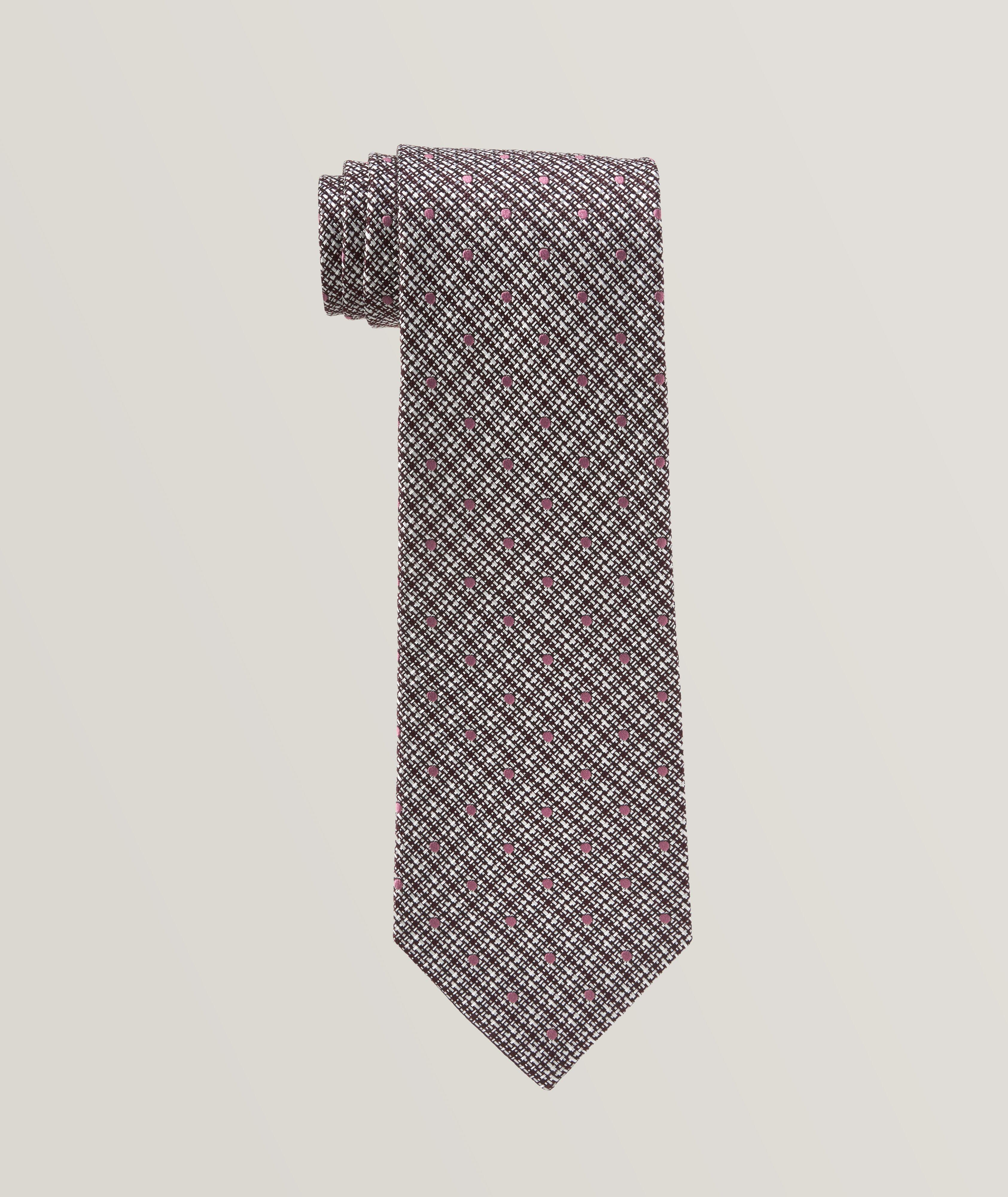 Geometric Quilted Silk Tie