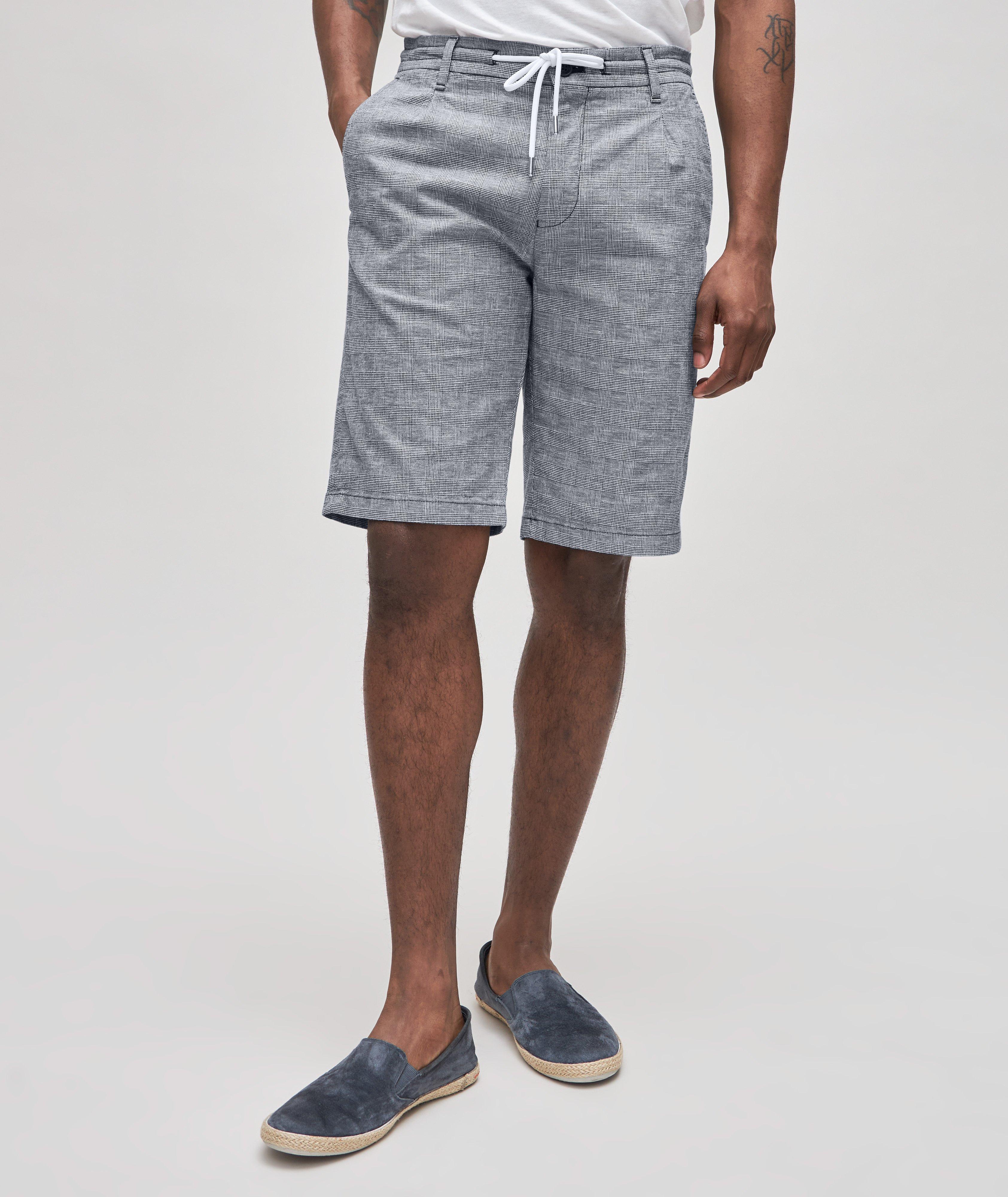 Drawstring Checked Pattern Cotton-Blend Shorts image 2
