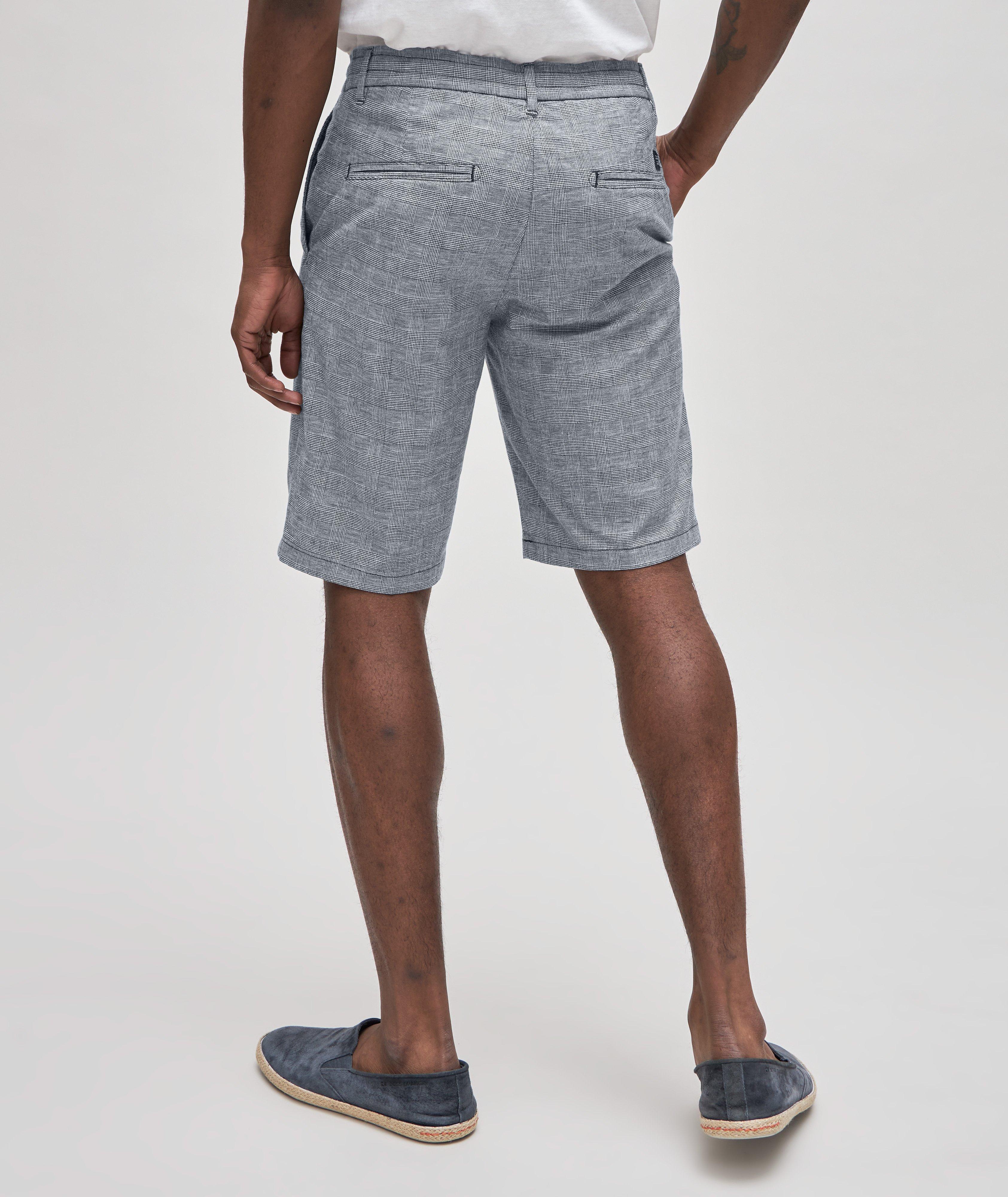 Drawstring Checked Pattern Cotton-Blend Shorts image 3