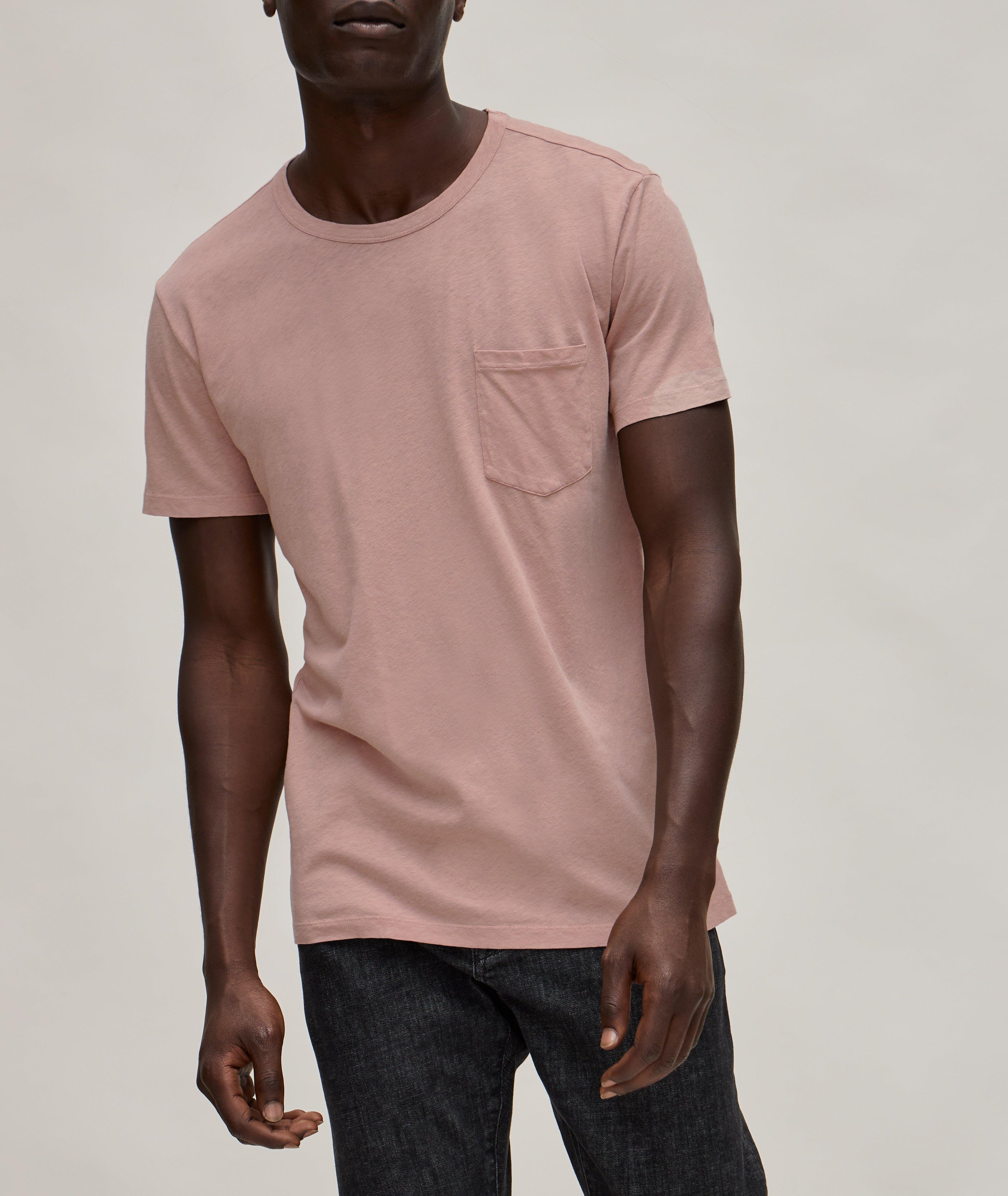 Cotton Linen-Blend Pocket T-Shirt image 1