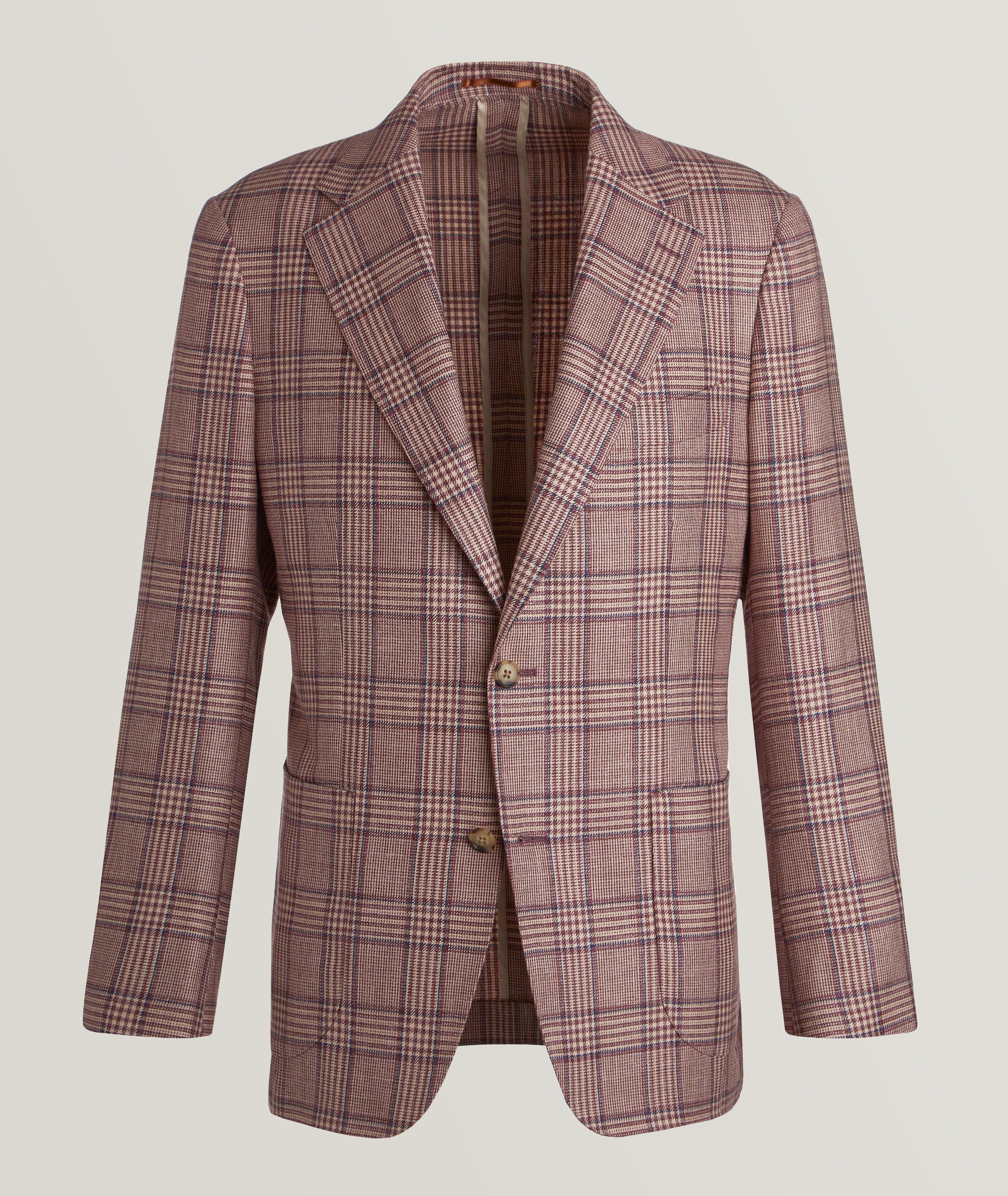 Glen Plaid Wool, Silk & Linen Sport Jacket image 0