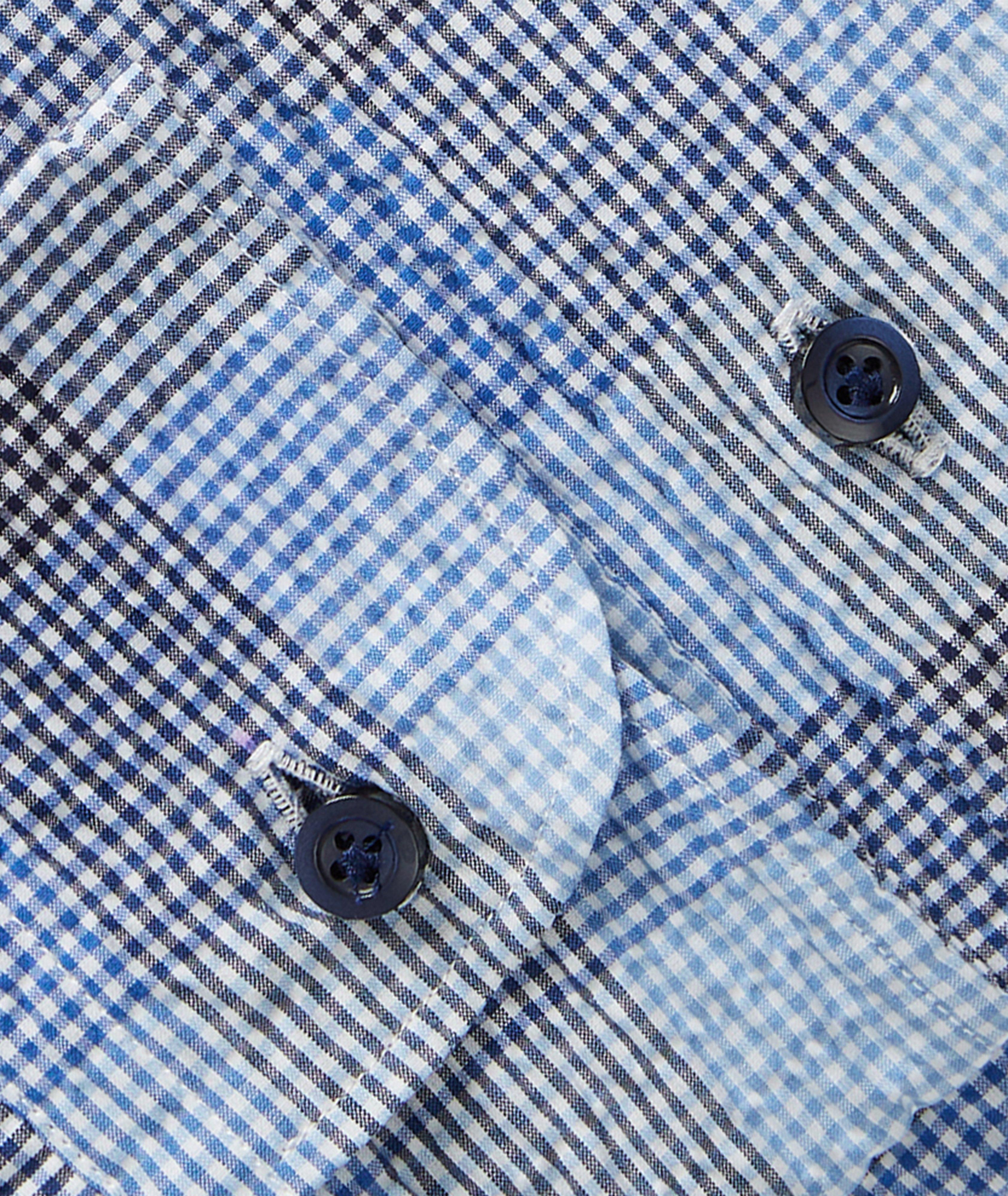 Marselie Striped Checker Stretch Cotton-Blend Dress Shirt image 3