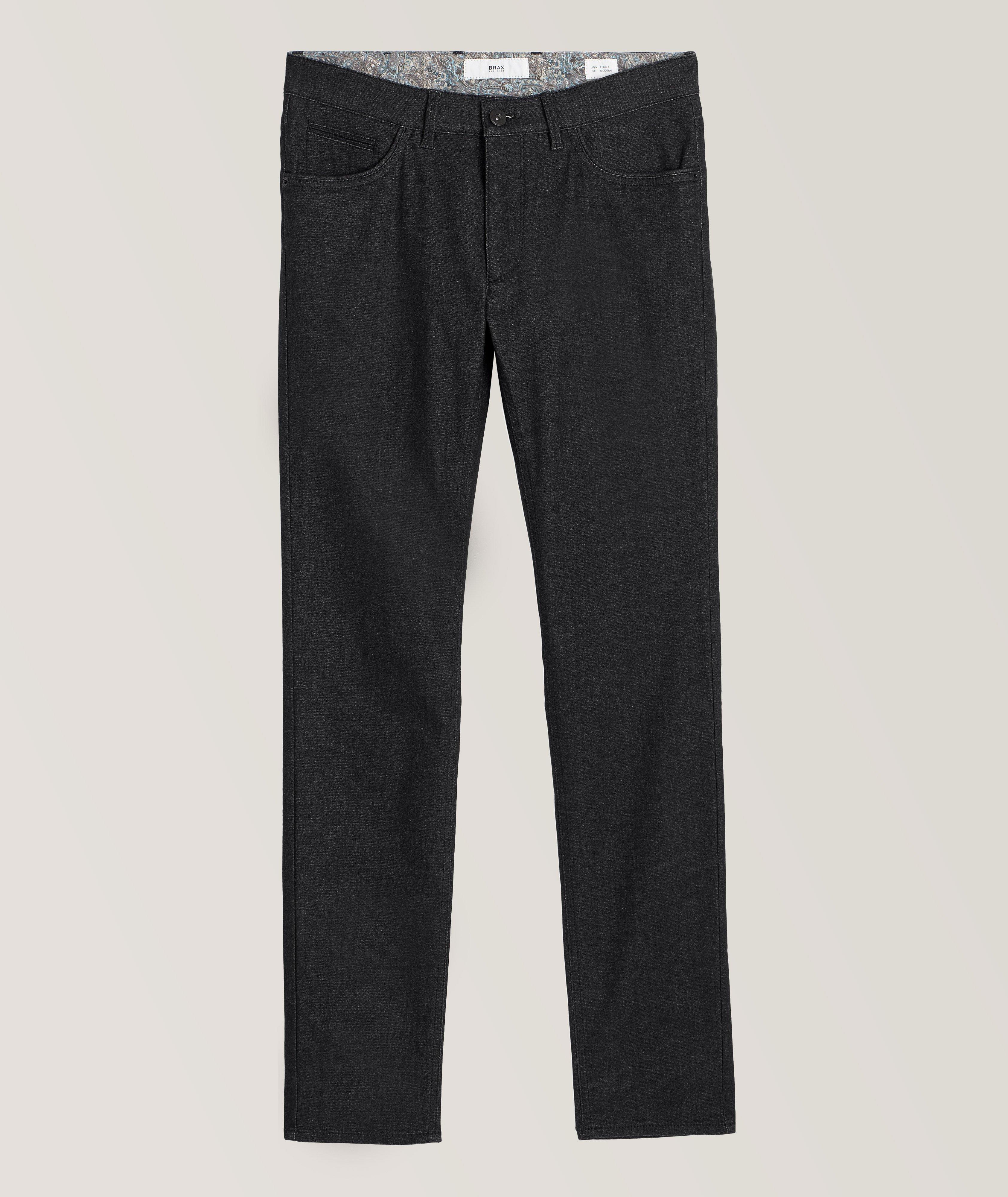 Brax Chuck Mélange Woo.look Stretch-Cotton Pants In Grey , Men's Size 42