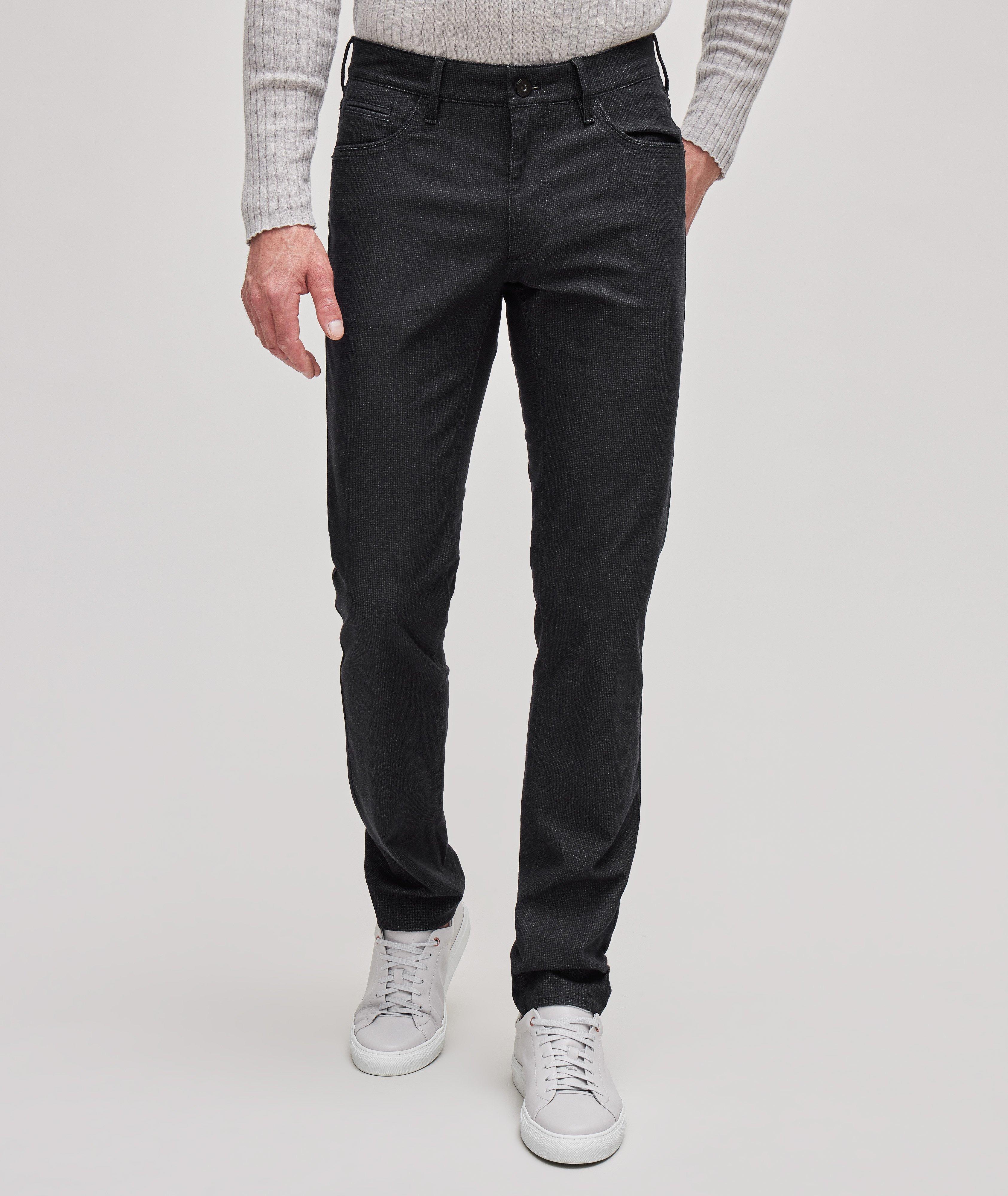 Chuck Micro Herringbone Woo Look Cotton-Stretch Pants image 1