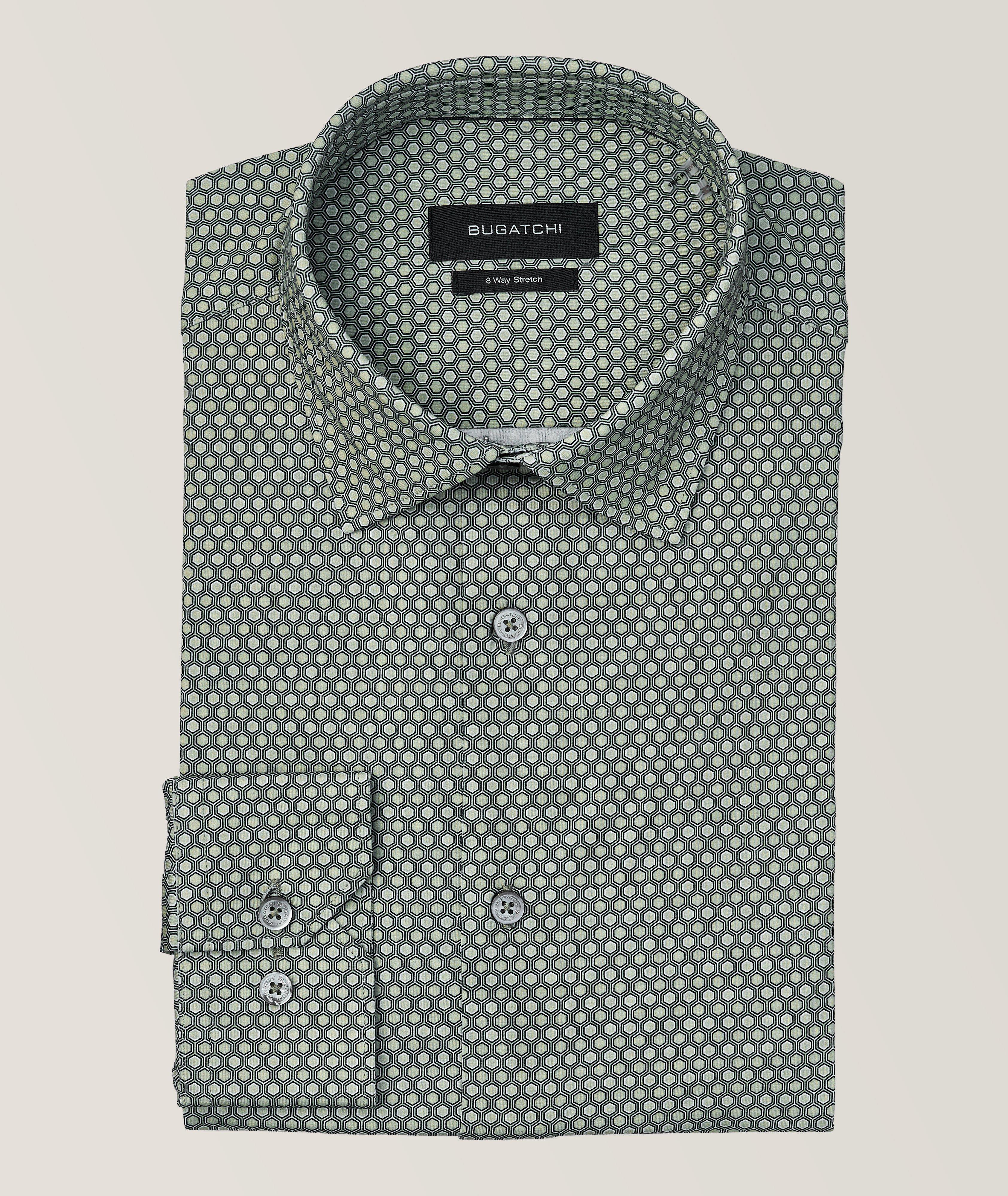 Geometric 8-Way Stretch-Cotton Sport Shirt image 0