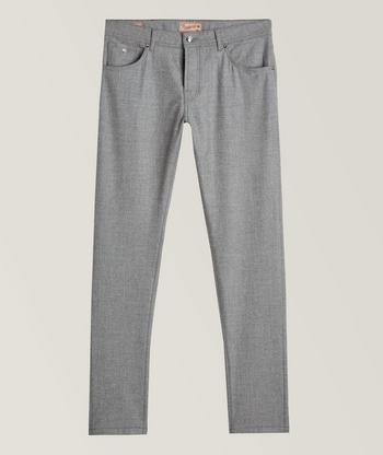 Marco Pescarolo 5-Pocket Style Vintage Washed Stretch-Cotton Jeans, Pants