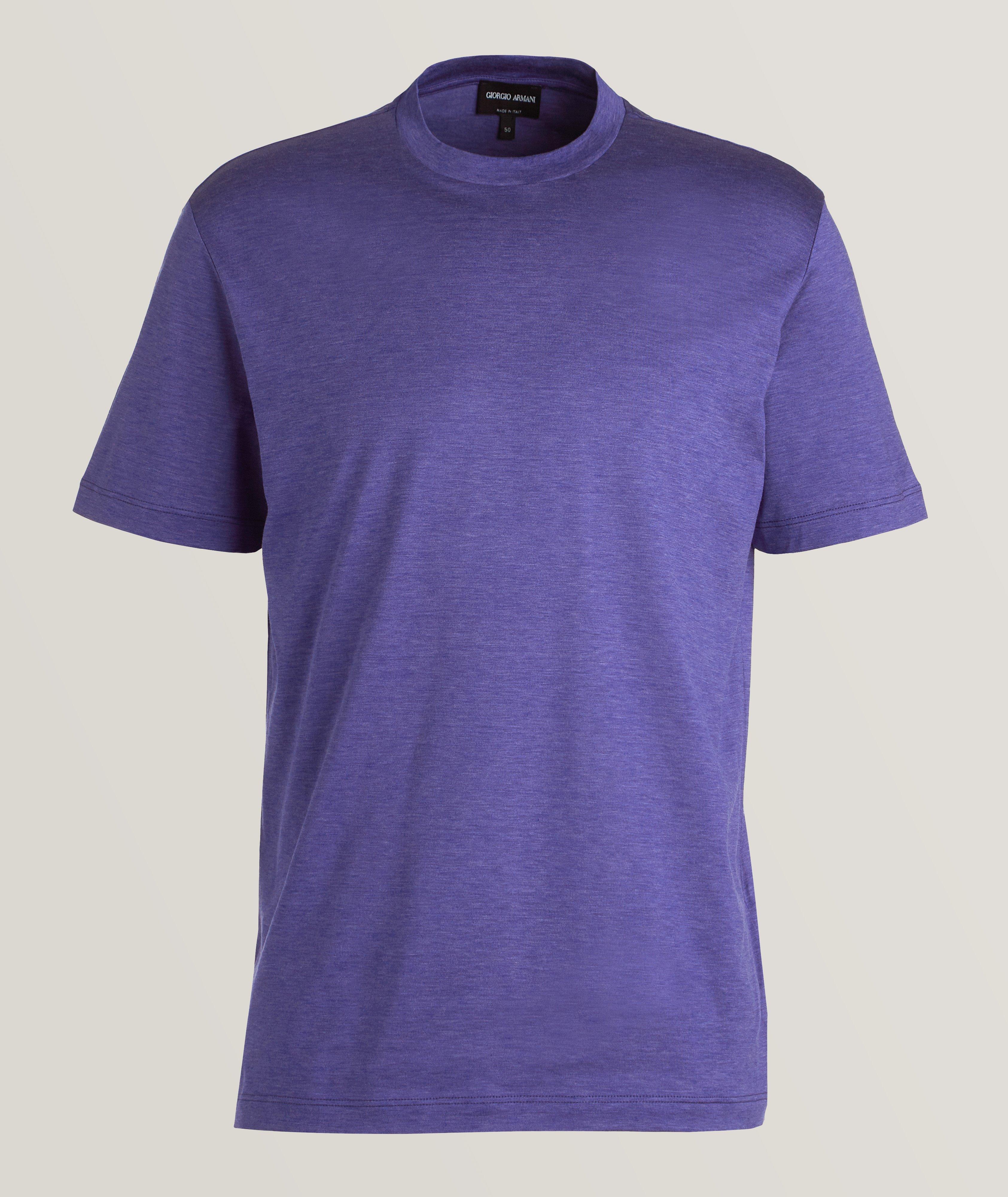 Heathered Jersey-Cotton Silk T-Shirt