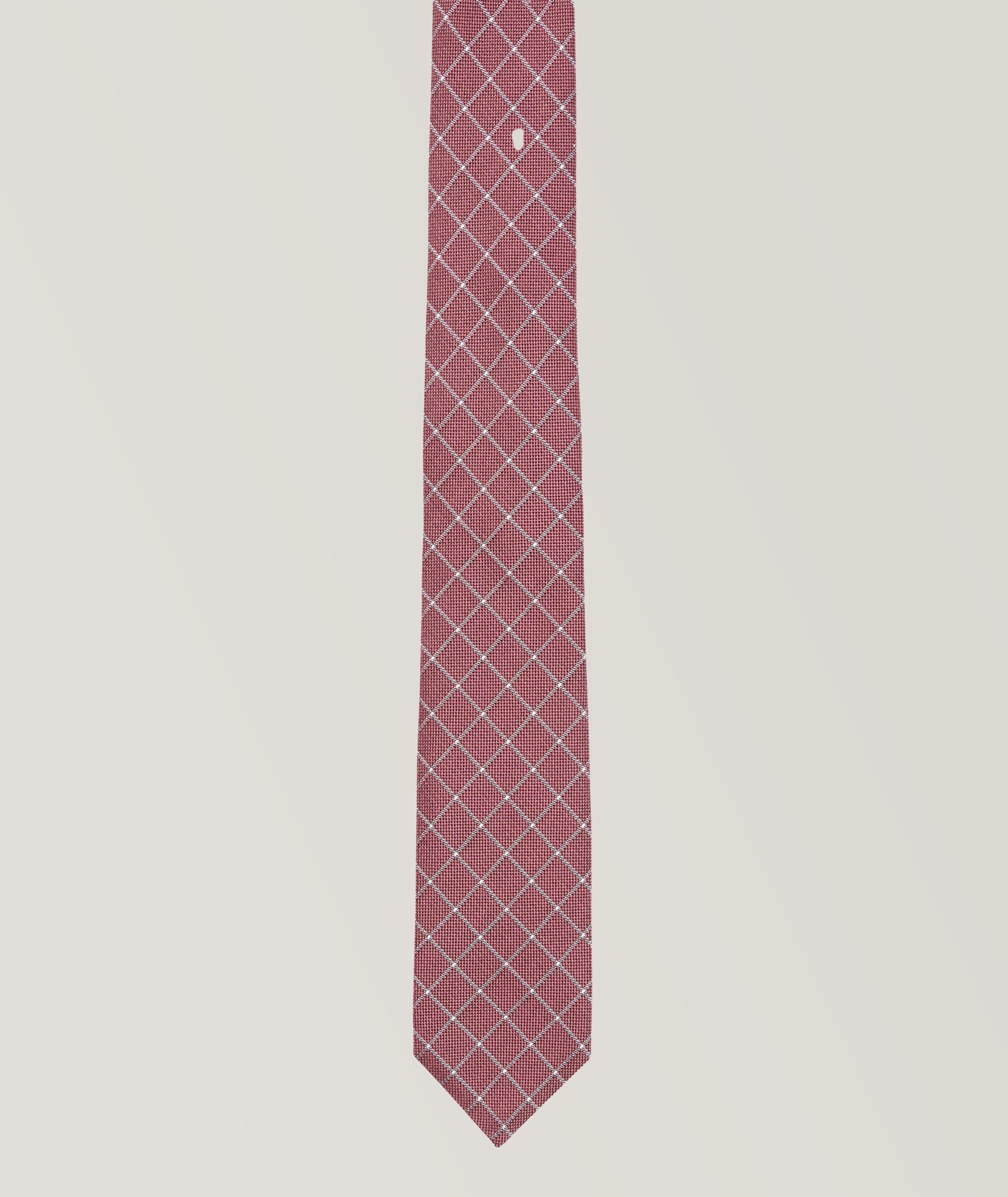 Formal Check Pattern Silk-Blend Tie