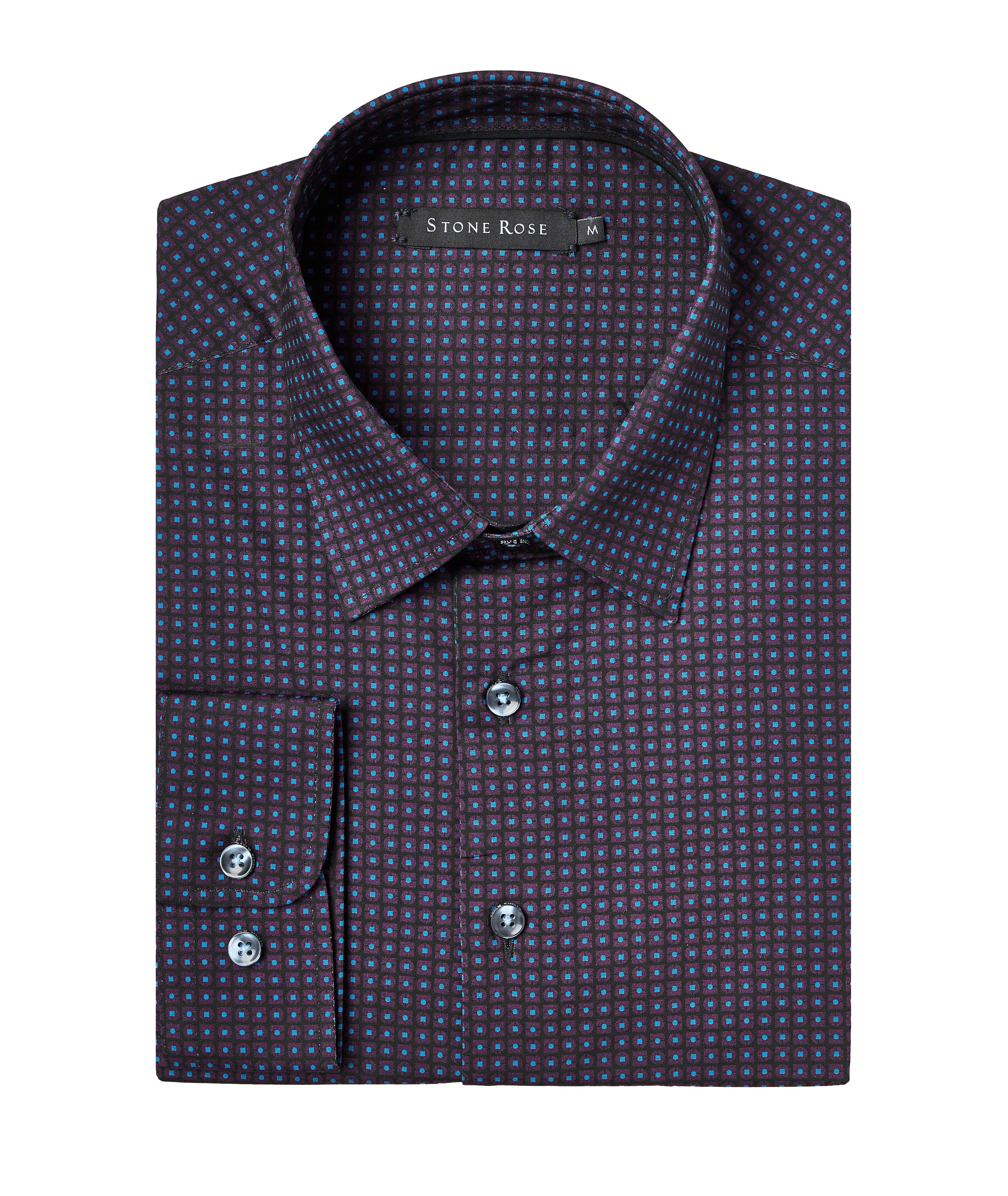 Regular-Fit Geometric Stretch-Cotton Sport Shirt image 0