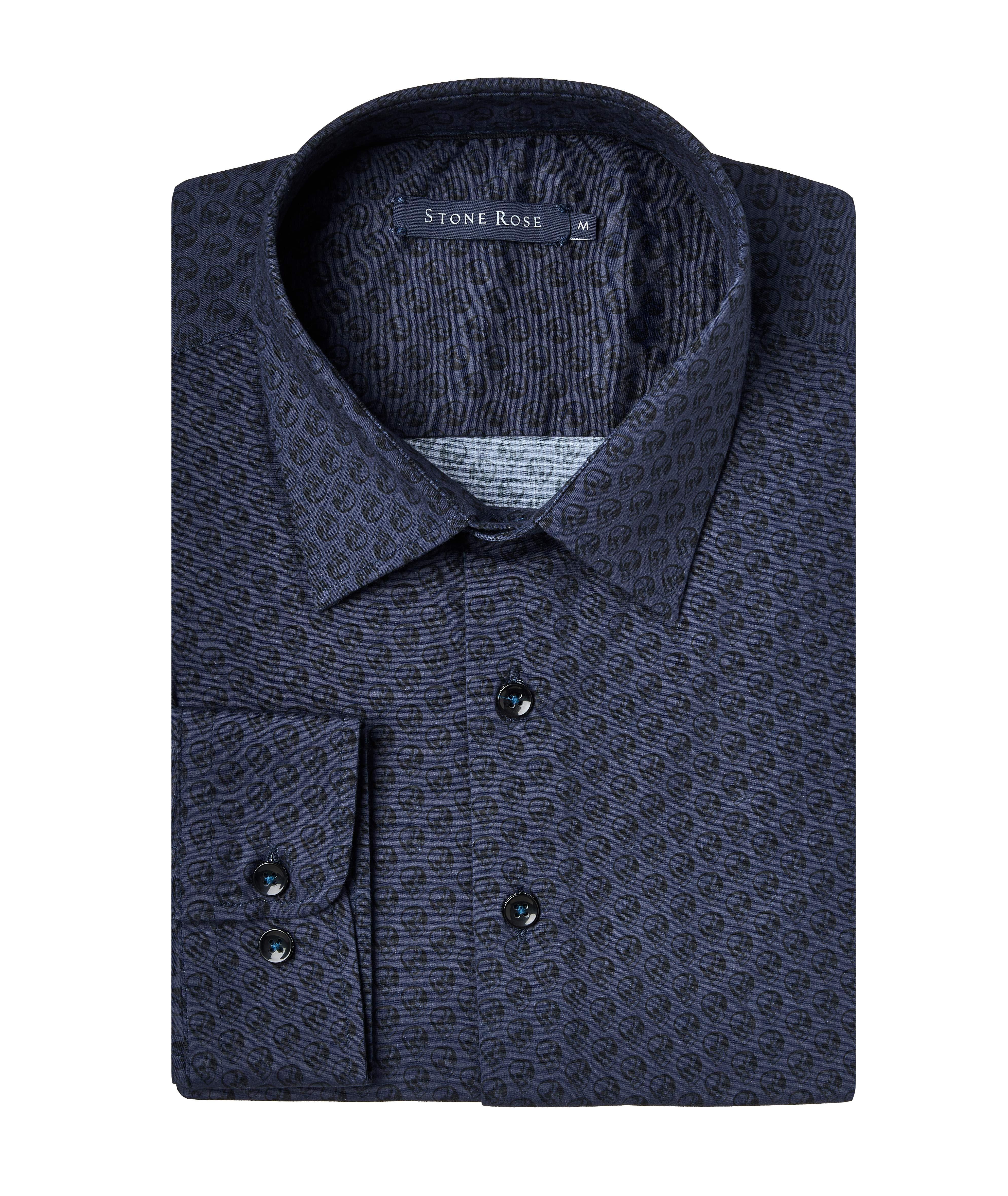 Regular-Fit Skull Stretch-Cotton Sport Shirt image 0