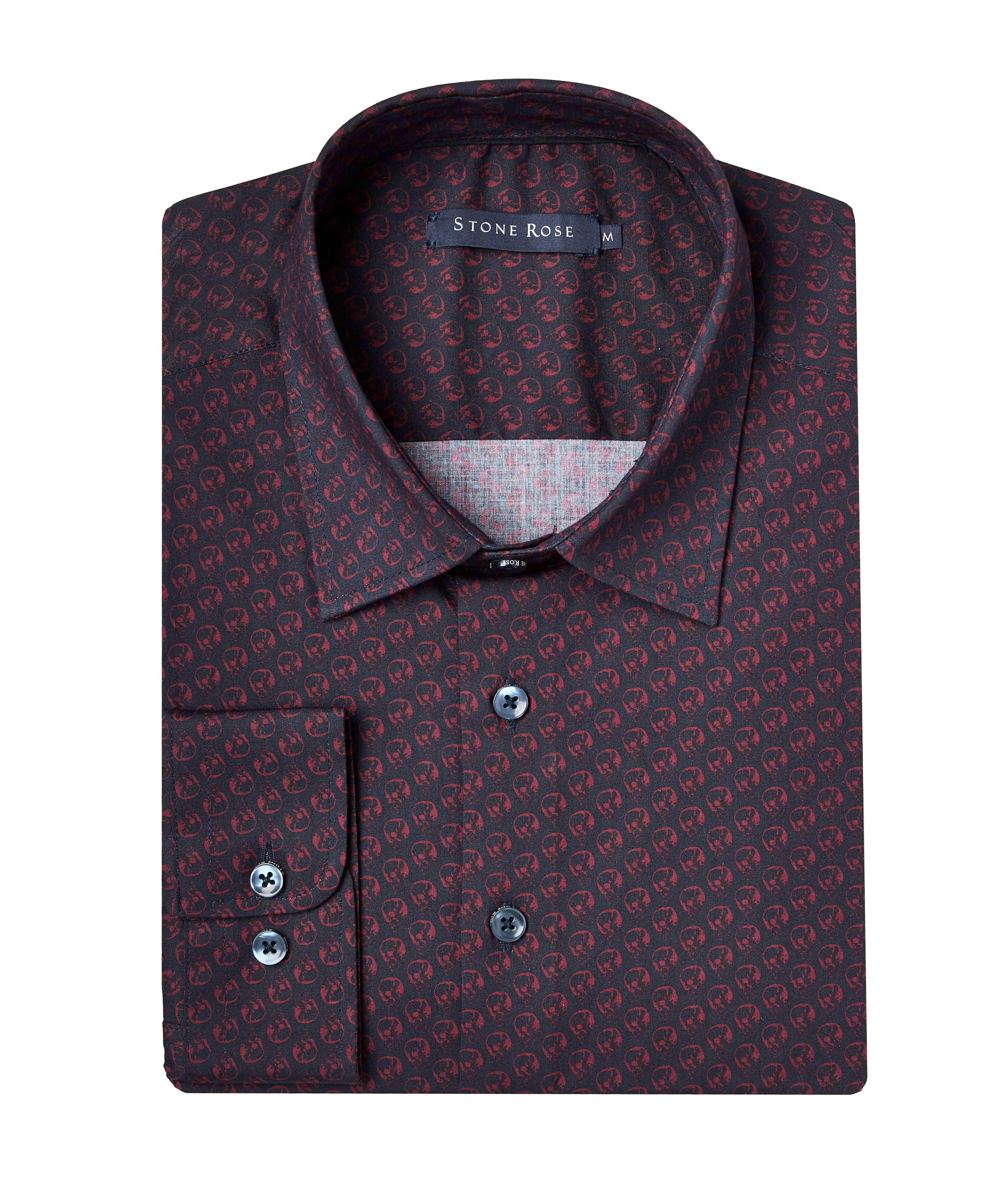 Regular-Fit Skull Stretch-Cotton Sport Shirt image 0