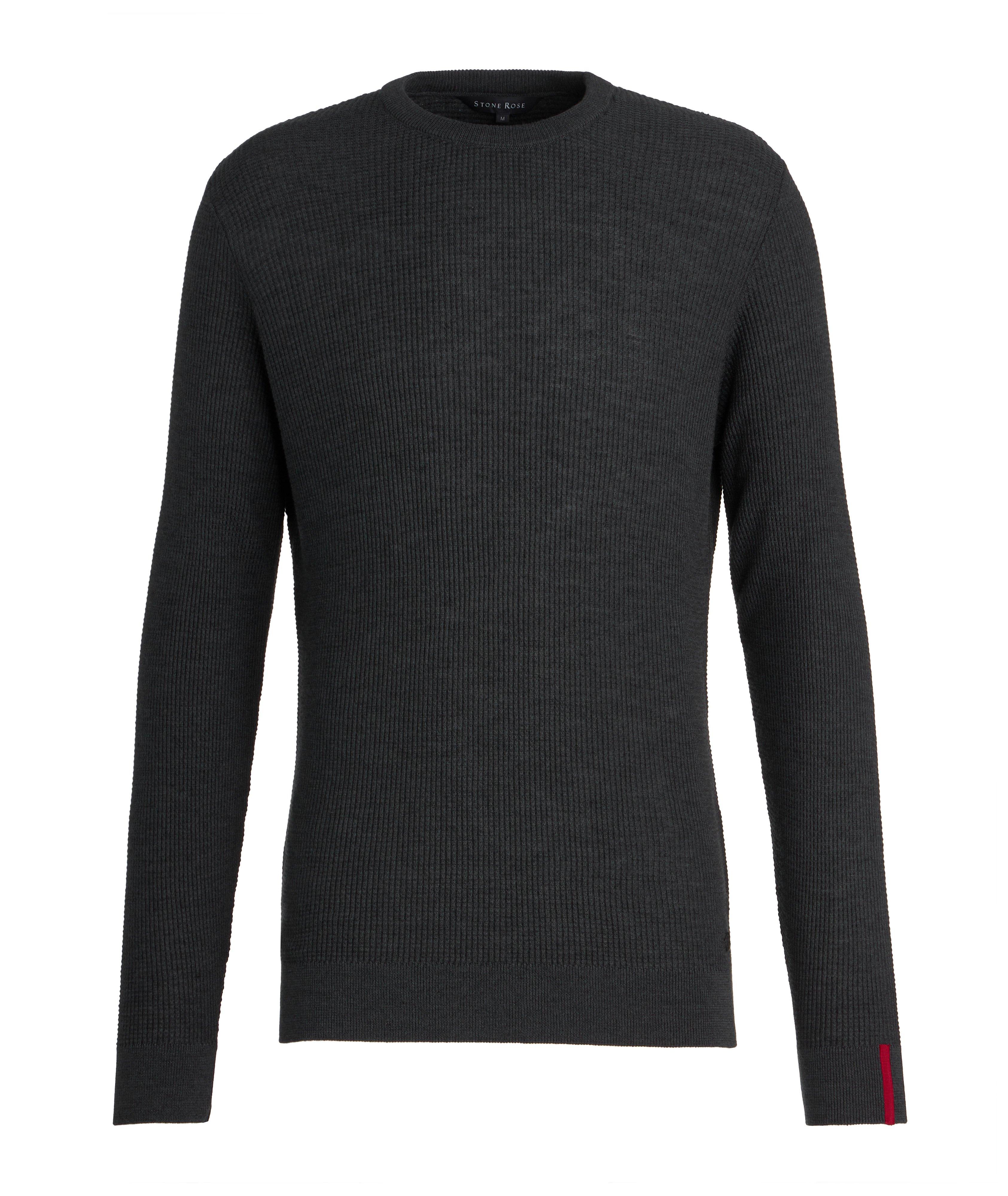 Waffle Knit Merino Wool-Eco Blend Sweater image 0